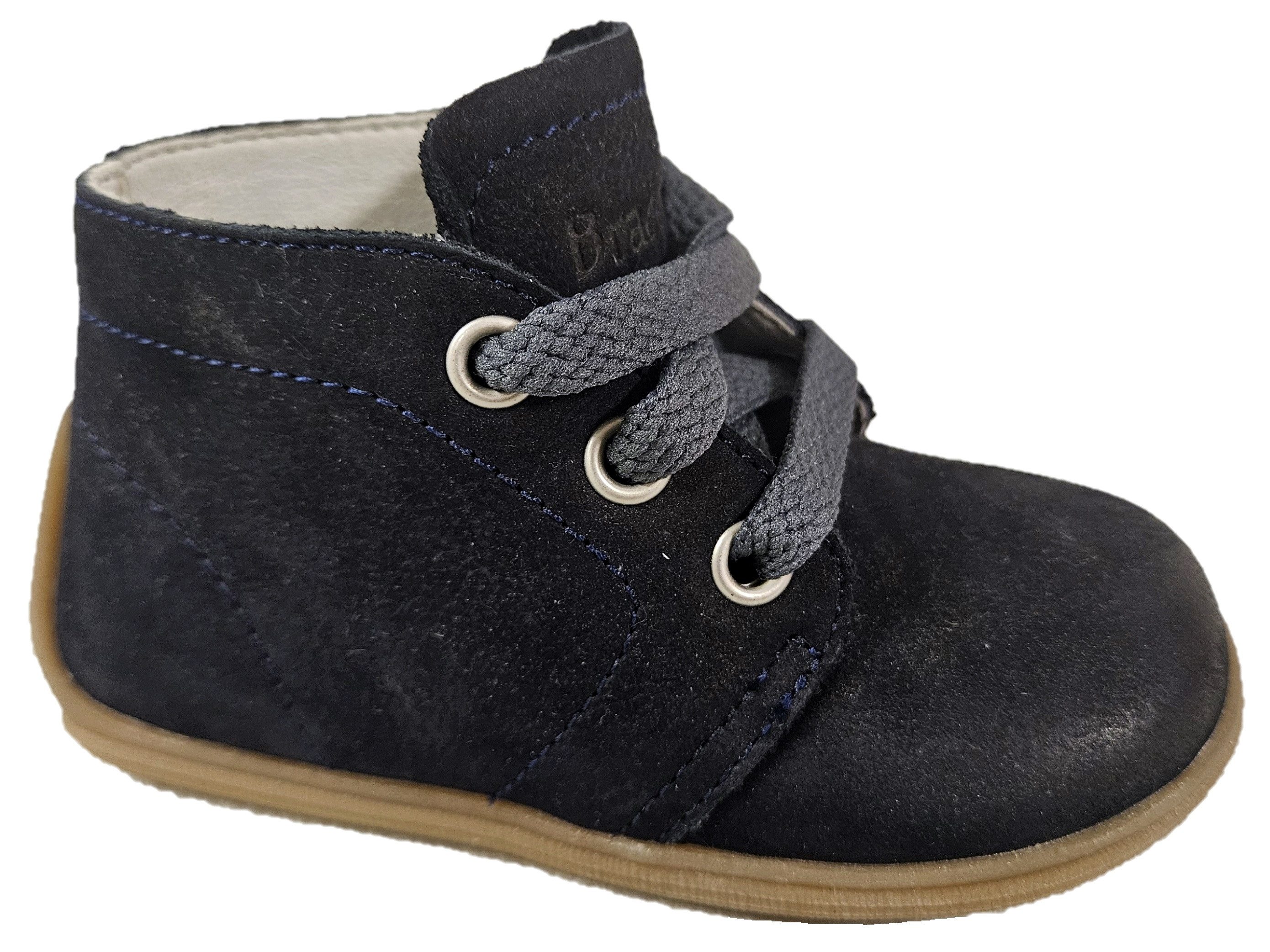 Braqeez Sunny Start Dark Blue 418065 Lederschuh Schnürer Lauflernschuh aus echtem Leder