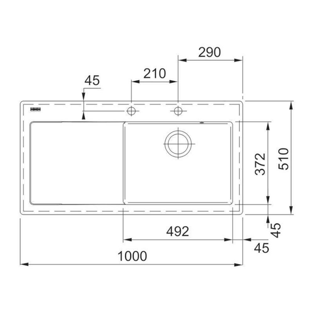 FRANKE Küchenspüle Franke Fraceram, 100/51 Einbauspüle Anthrazit cm Mythos MTK Druckknopfventil, 611-100 matt