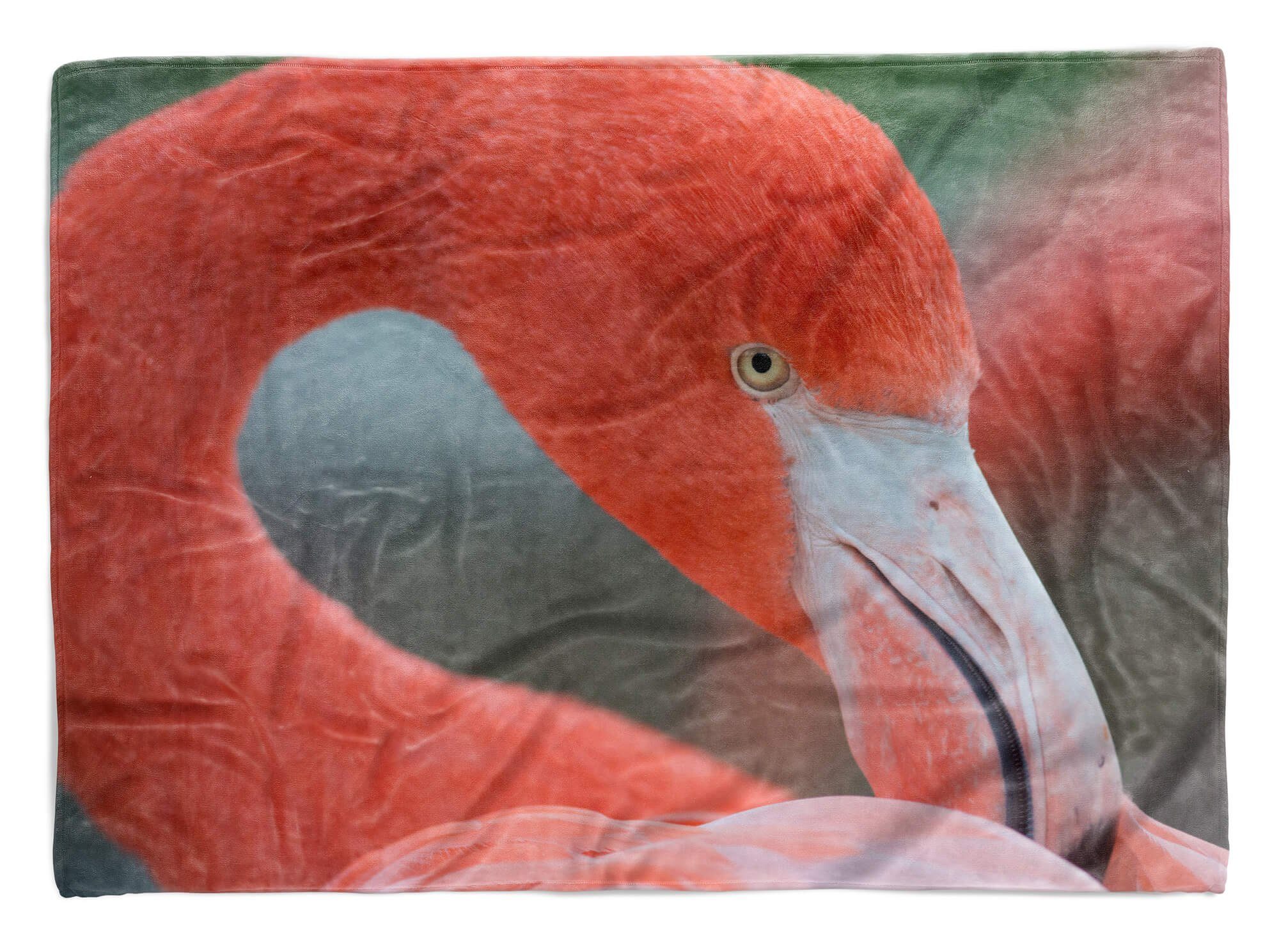 Sinus Art Handtücher Handtuch Strandhandtuch Saunatuch Kuscheldecke mit Tiermotiv rosa Flamingo Voge, Baumwolle-Polyester-Mix (1-St), Handtuch