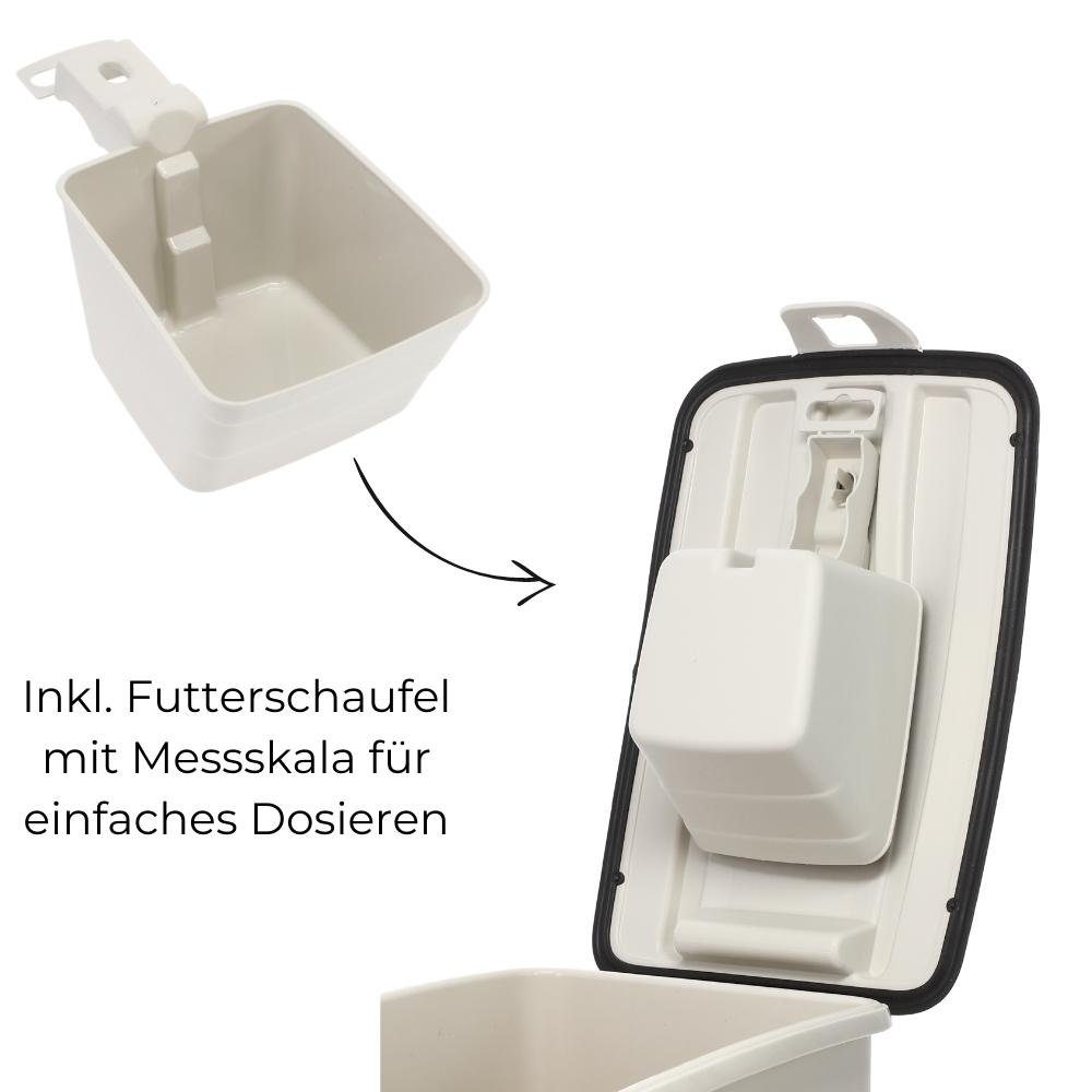 Futterbehälter 8L Für Haustiere - Luftdichte Futtertonne Mit Transparentem Deckel & Messbecher