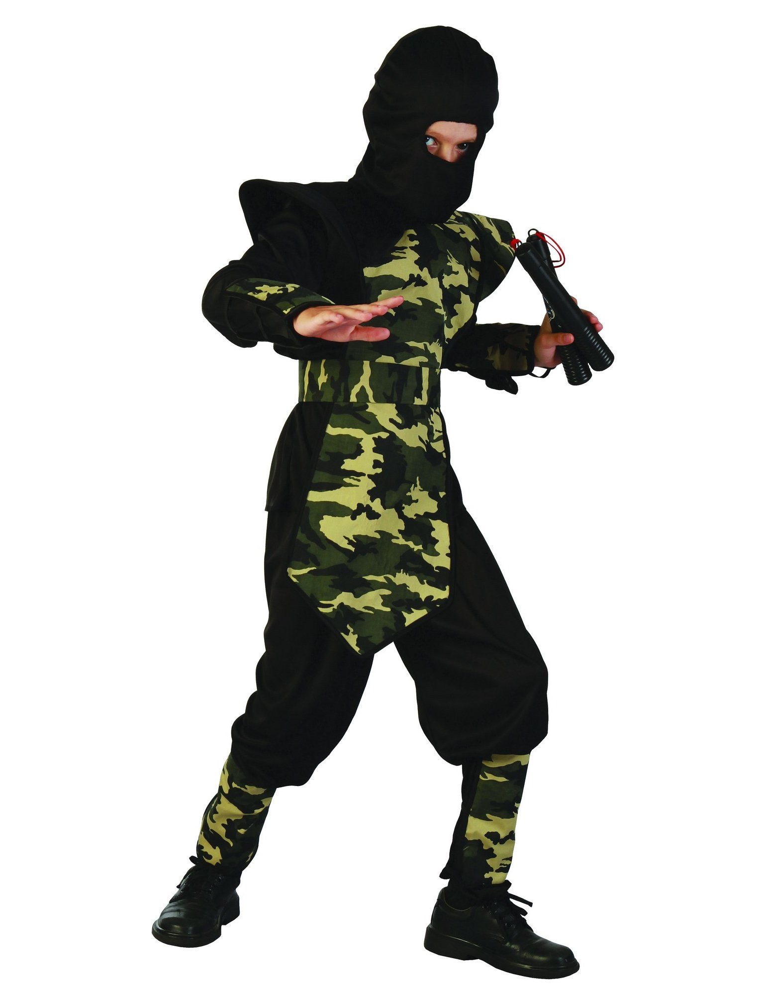 Kostüm Militär Ninjakostüm für Kinder schwarz-grün