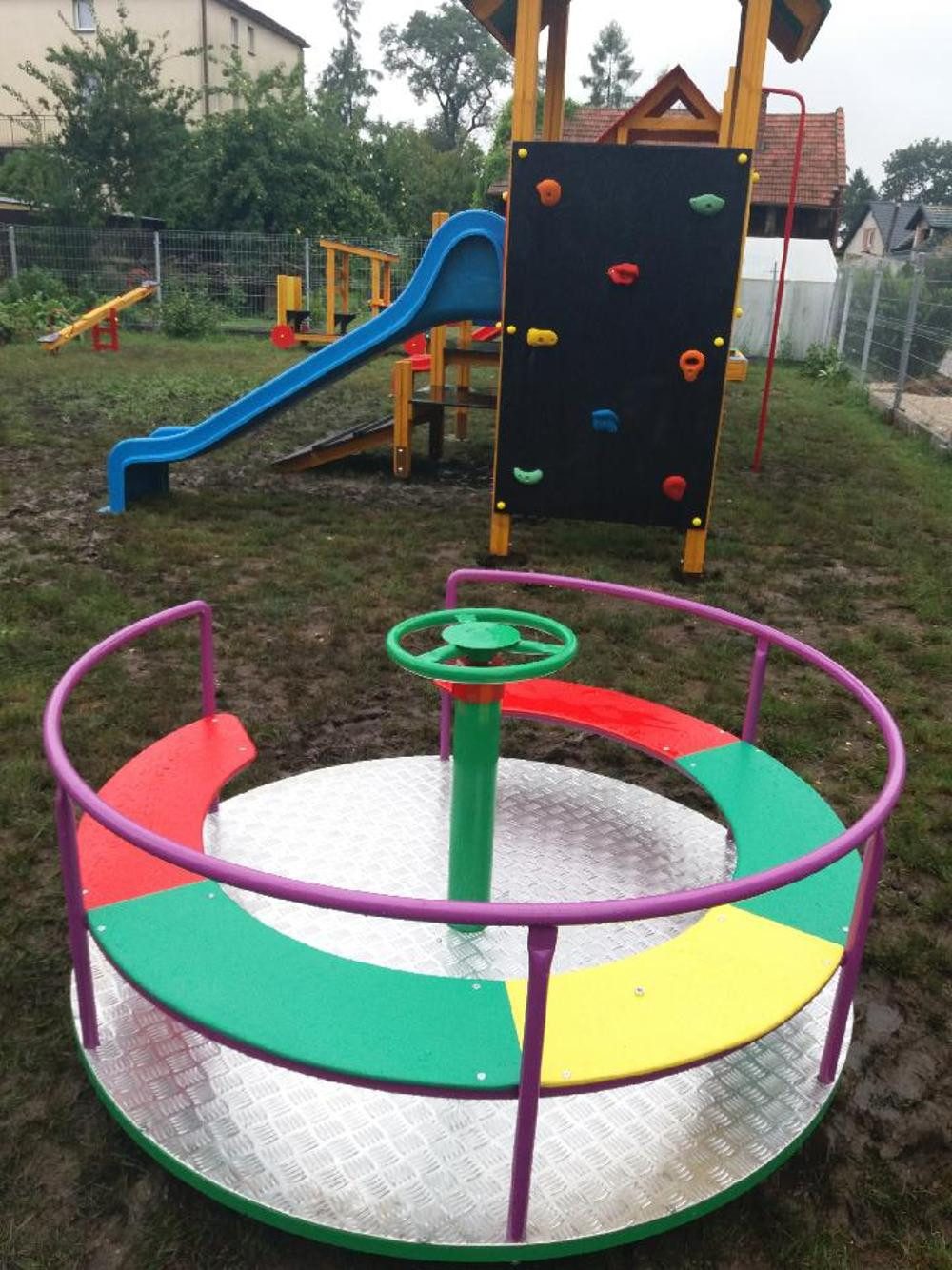 Xlmoebel Klettergerüst Rundes Kinderkarussell mit drehbarer Funktion für Spielplatz, (Karussell), Hergestellt in Europa