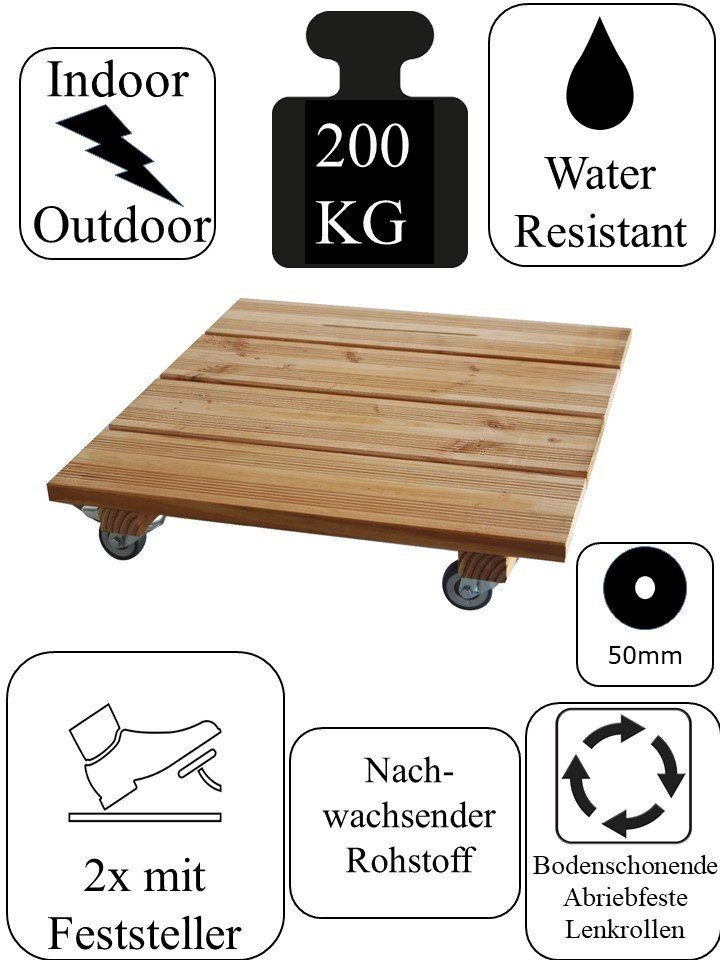 Schlögel Pflanzenroller Pflanzenroller Premium PH200 200kg Vollholzroller aus Douglasienholz, langlebig nachwachsend gute Witterungsbeständigkeit – Bild 4 von 5