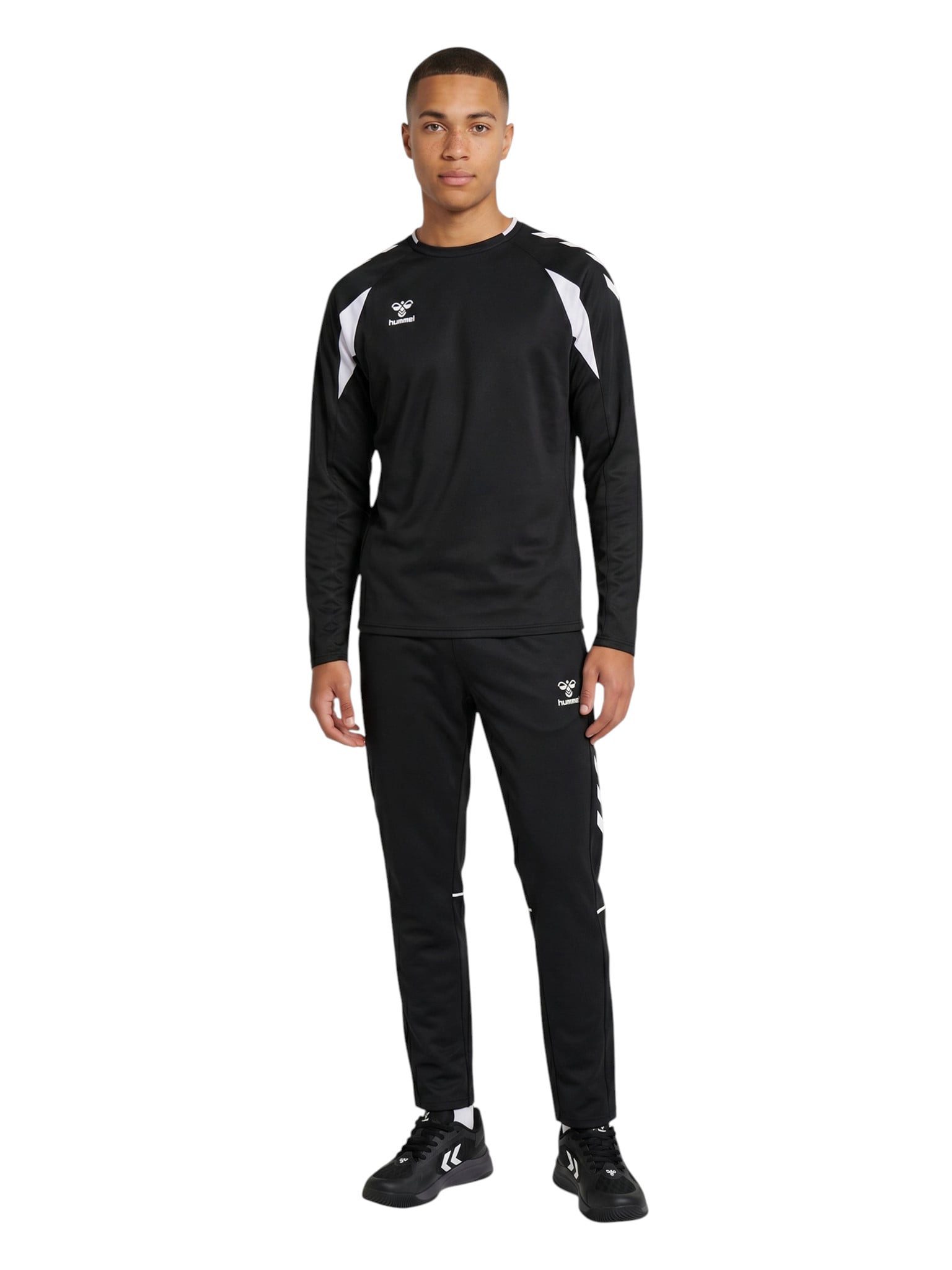 hummel Jogginghose Freizeithose hmlCORE 2.0 Sweat Pants (Baumwollmix) lang schwarz/weiss