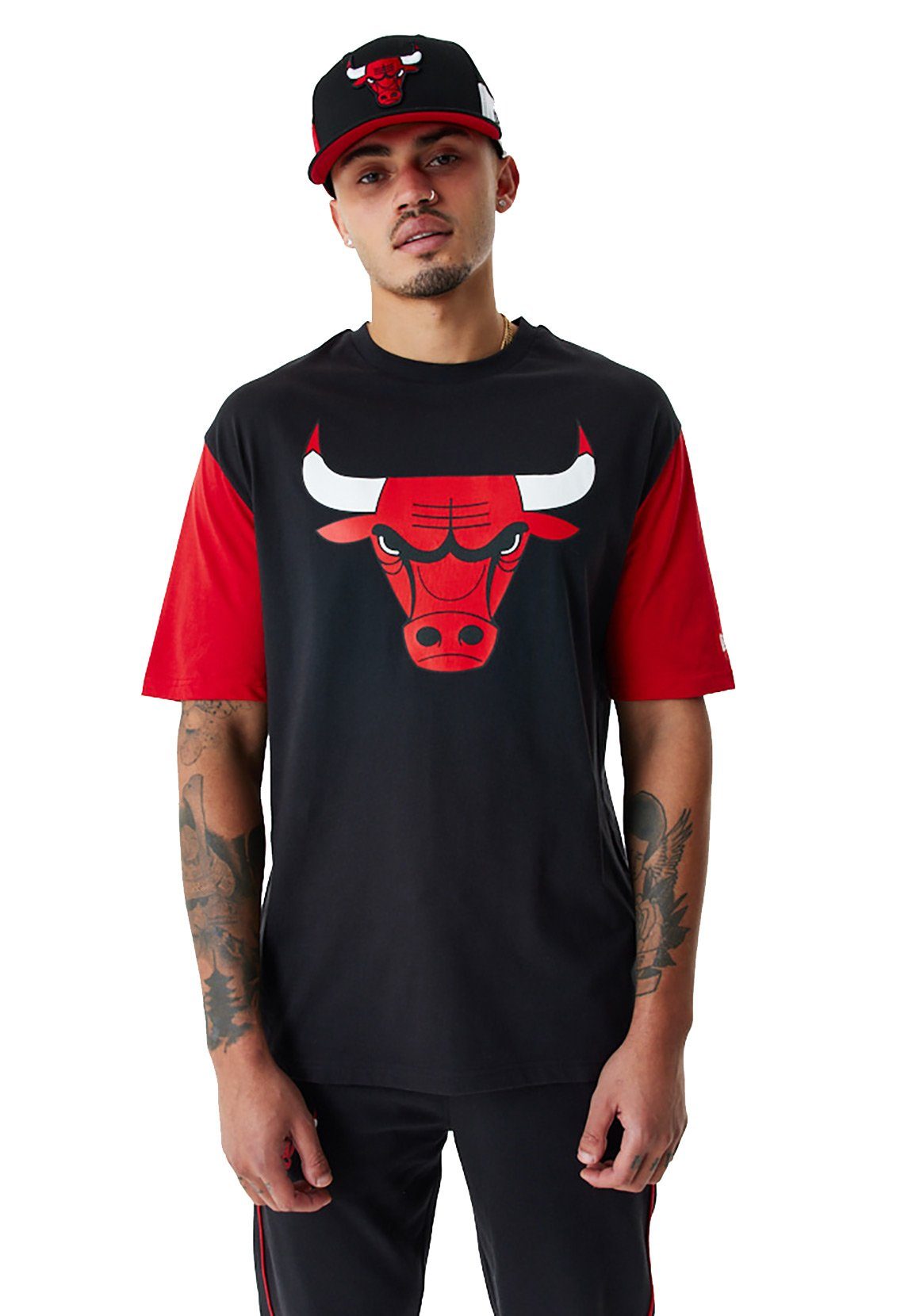 New Era T-Shirt New Era Herren T-Shirt NBA COLOR INSERT OS CHICAGO BULLS TEE Black