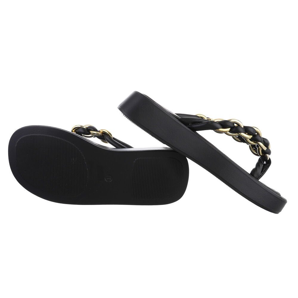 Ital-Design Damen Zehentrenner Strand Zehentrenner (79631662) Flach Plateau günstig online kaufen