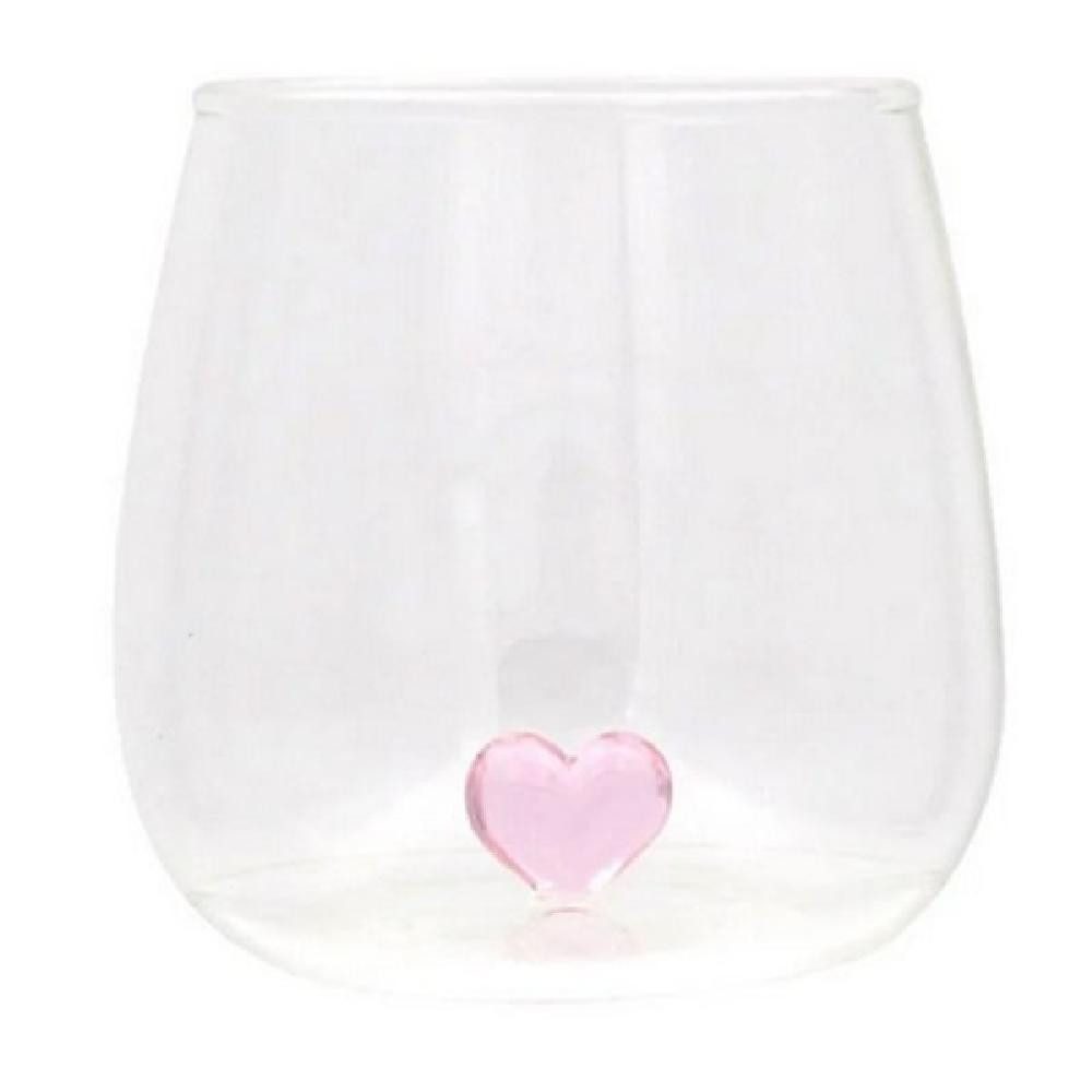 Eulenschnitt Longdrinkglas Trinkglas Herz Rosa (420ml)