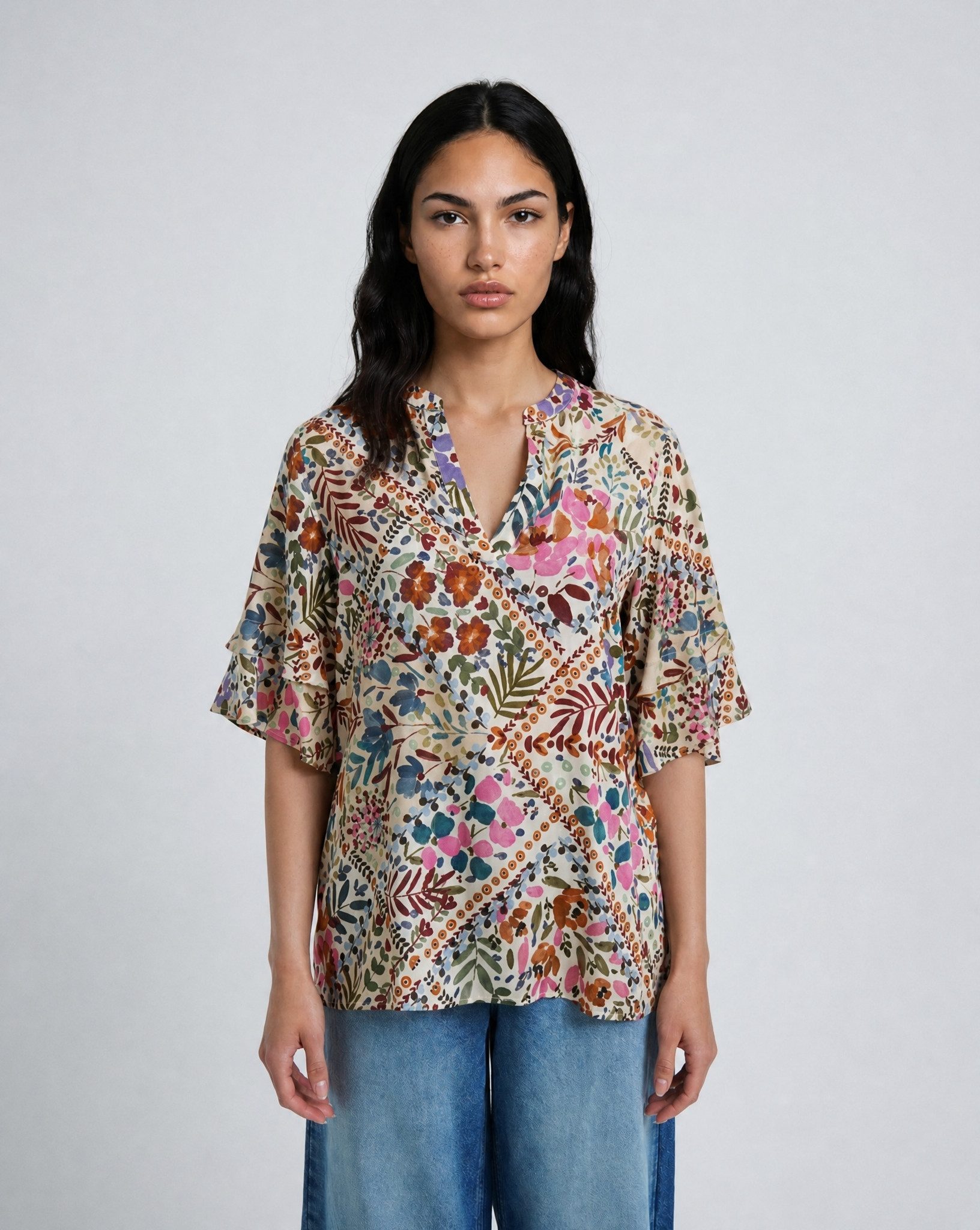 Smith & Soul Kurzarmbluse mit Allover-Print