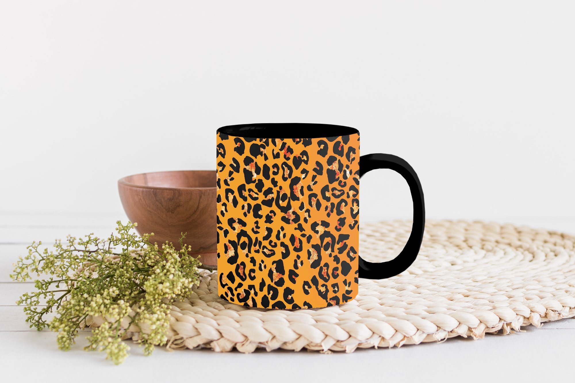Farbwechsel, MuchoWow Keramik, Geschenk Pantherdruck Tasse - - Kaffeetassen, Teetasse, Luxus Zaubertasse, Muster,