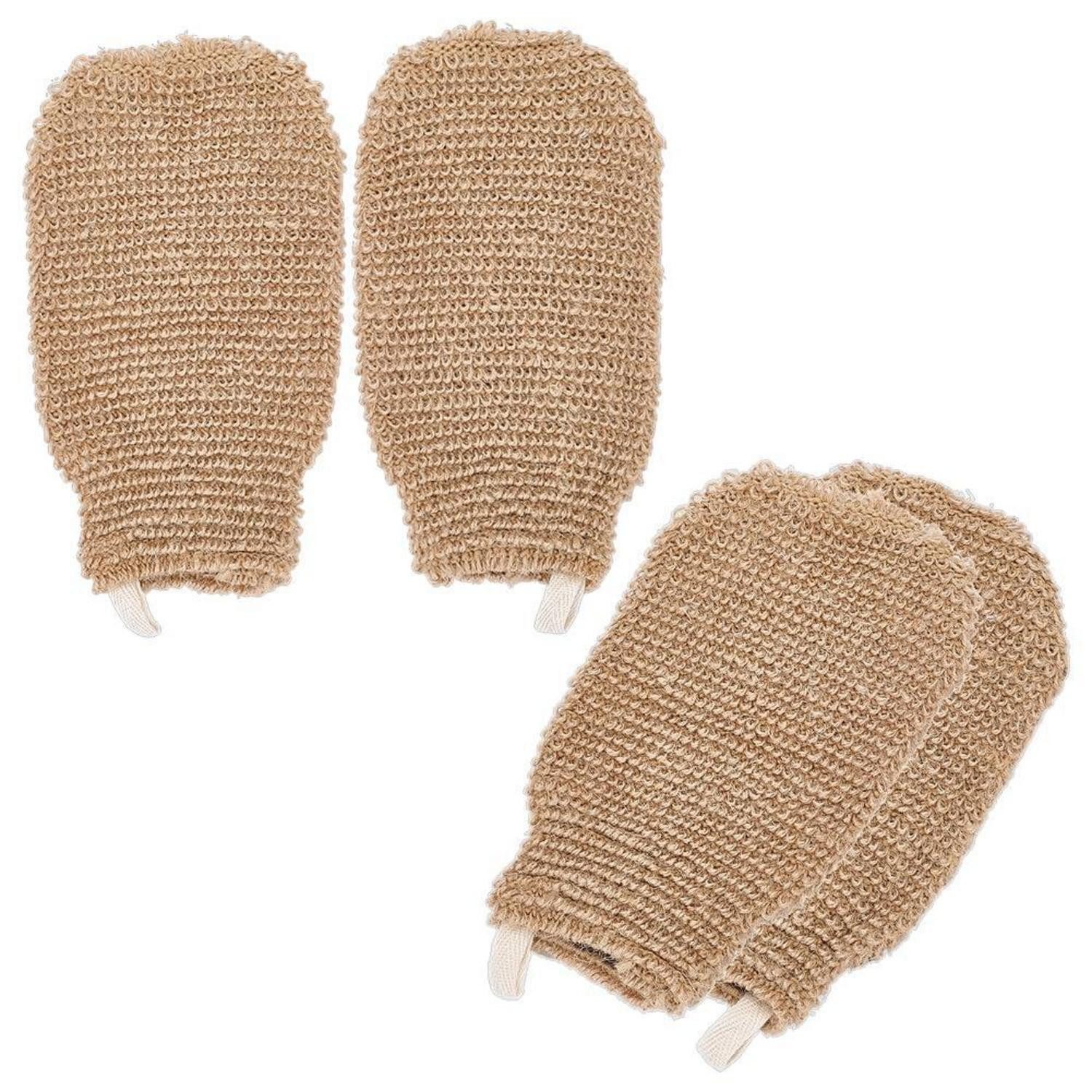LuxusKollektion Waschhandschuh Duschhandschuhe Hanf 2 Stück, (2-St)