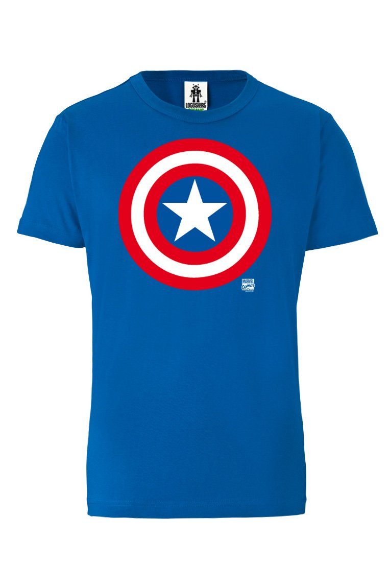 LOGOSHIRT T-Shirt Marvel - Captain Logo Captain America America-Logo mit