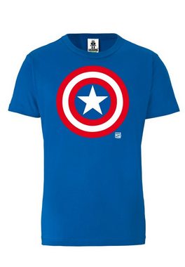 LOGOSHIRT T-Shirt Marvel - Captain America Logo mit Captain America-Logo