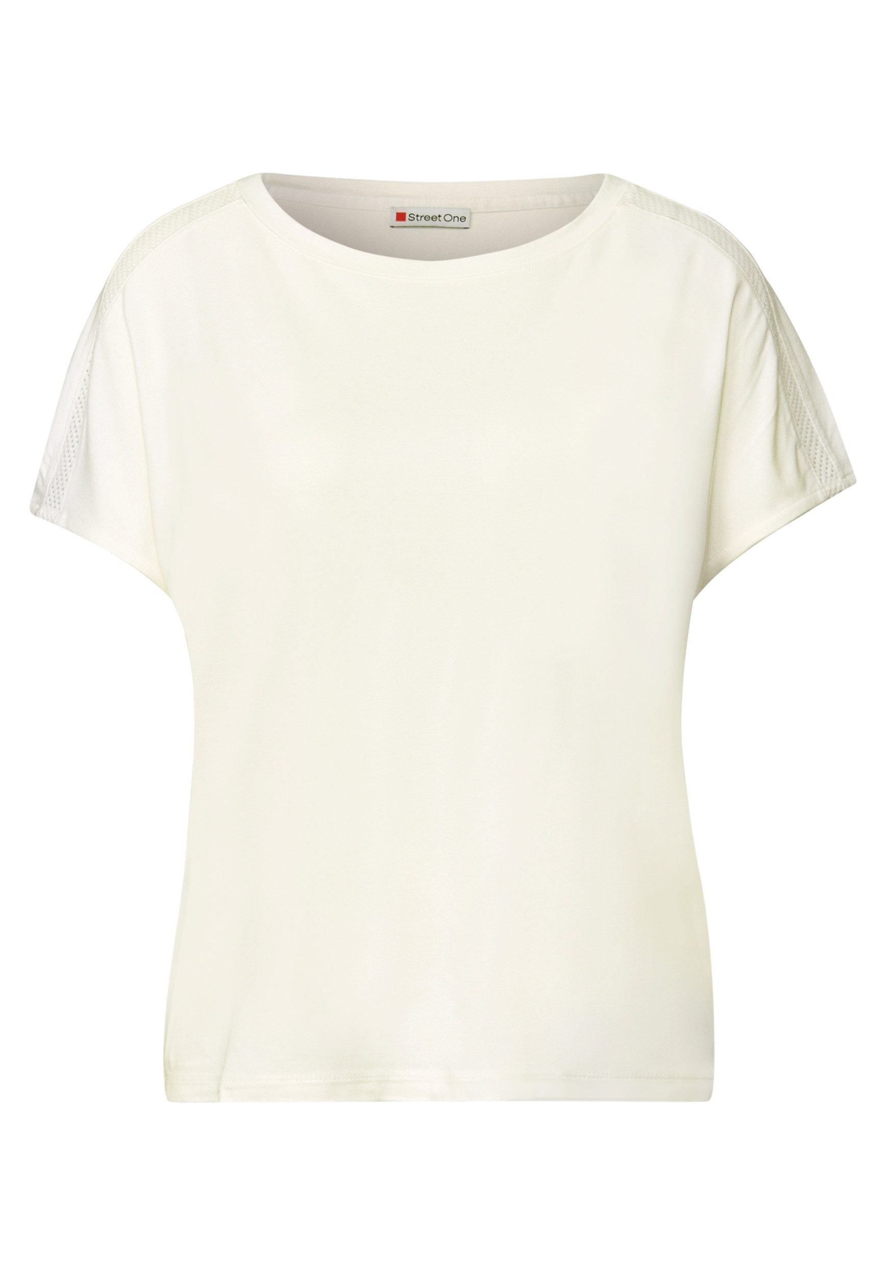 STREET ONE T-Shirt - Jersey-Shirt Damen – Mesh-Details Schulter – U-Boot-Au günstig online kaufen