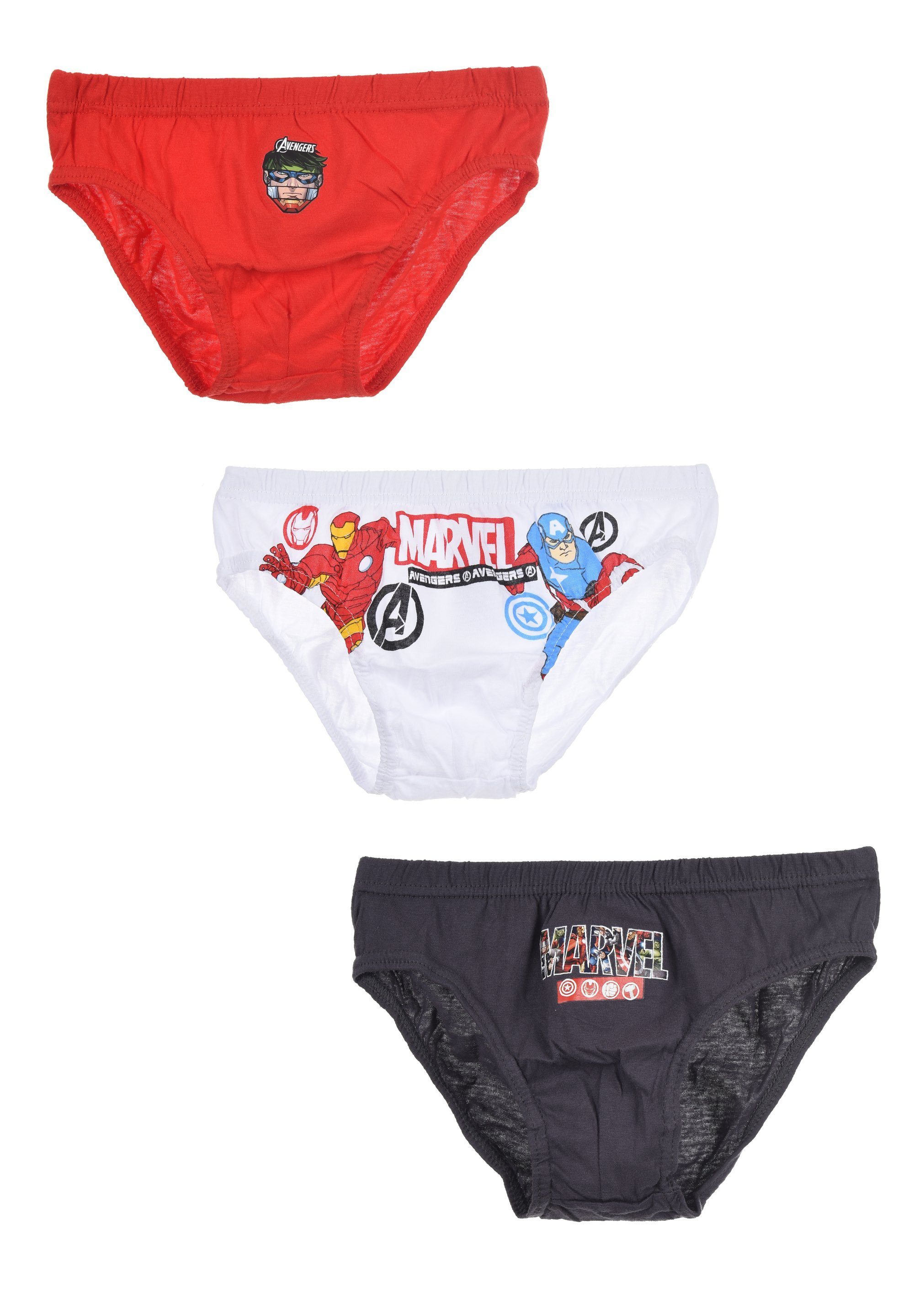 Spiderman Slip Hulk Thor Ironman Captain Kinder Jungen America Unterhosen (3-St)