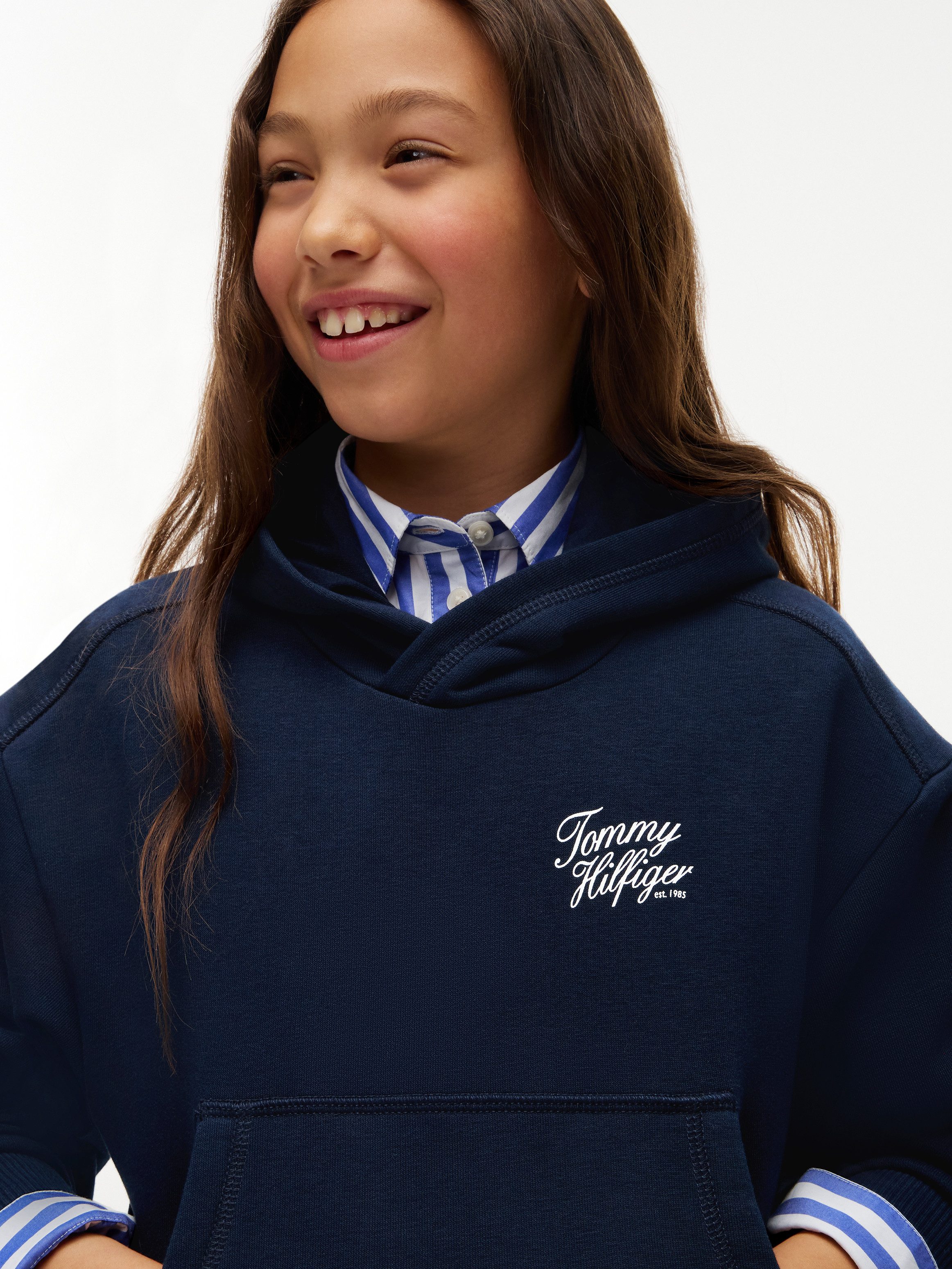 Tommy Hilfiger Kapuzensweatshirt TOMMY SCRIPT HOODIE Regular Fit, Baumwoll-Mix, Kinder bis 16 Jahre