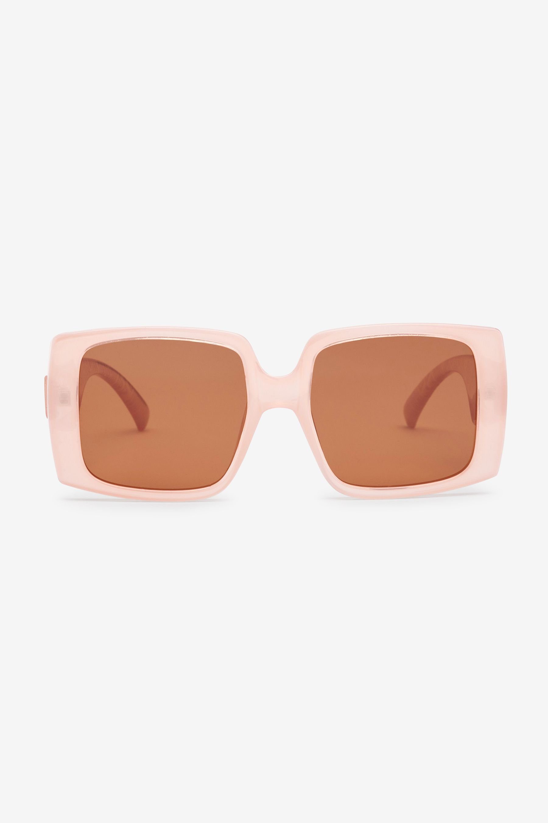 Eckige Sonnenbrille Sonnenbrille mit Monogramm (1-St) Next Pink Pale