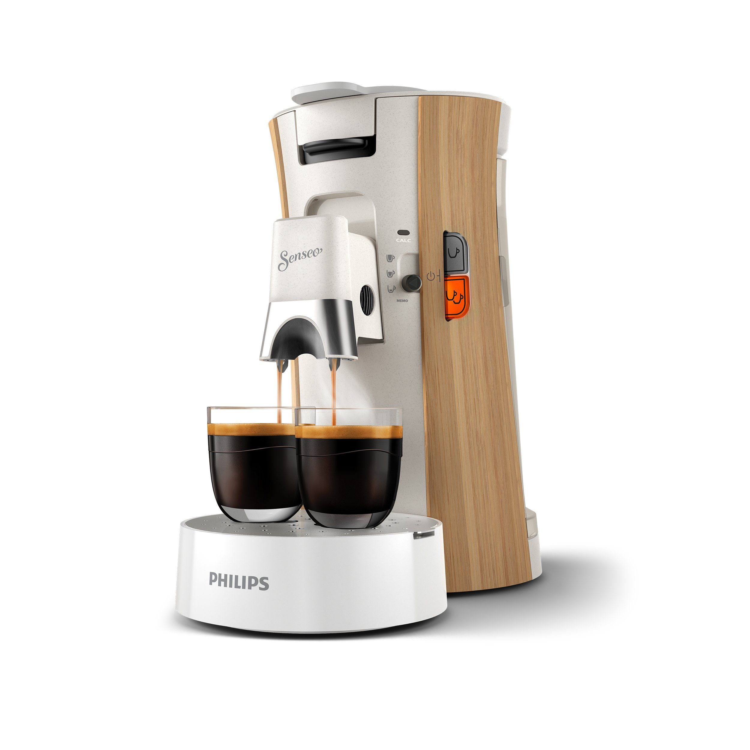 Philips Senseo Kaffeepadmaschine Select CSA240/05, mit 37 % biobasiertem Kunststoff, Intensity Plus, Memo-Funktion für 3 Geschmacksrichtungen, Crema Plus, Seidenweiß