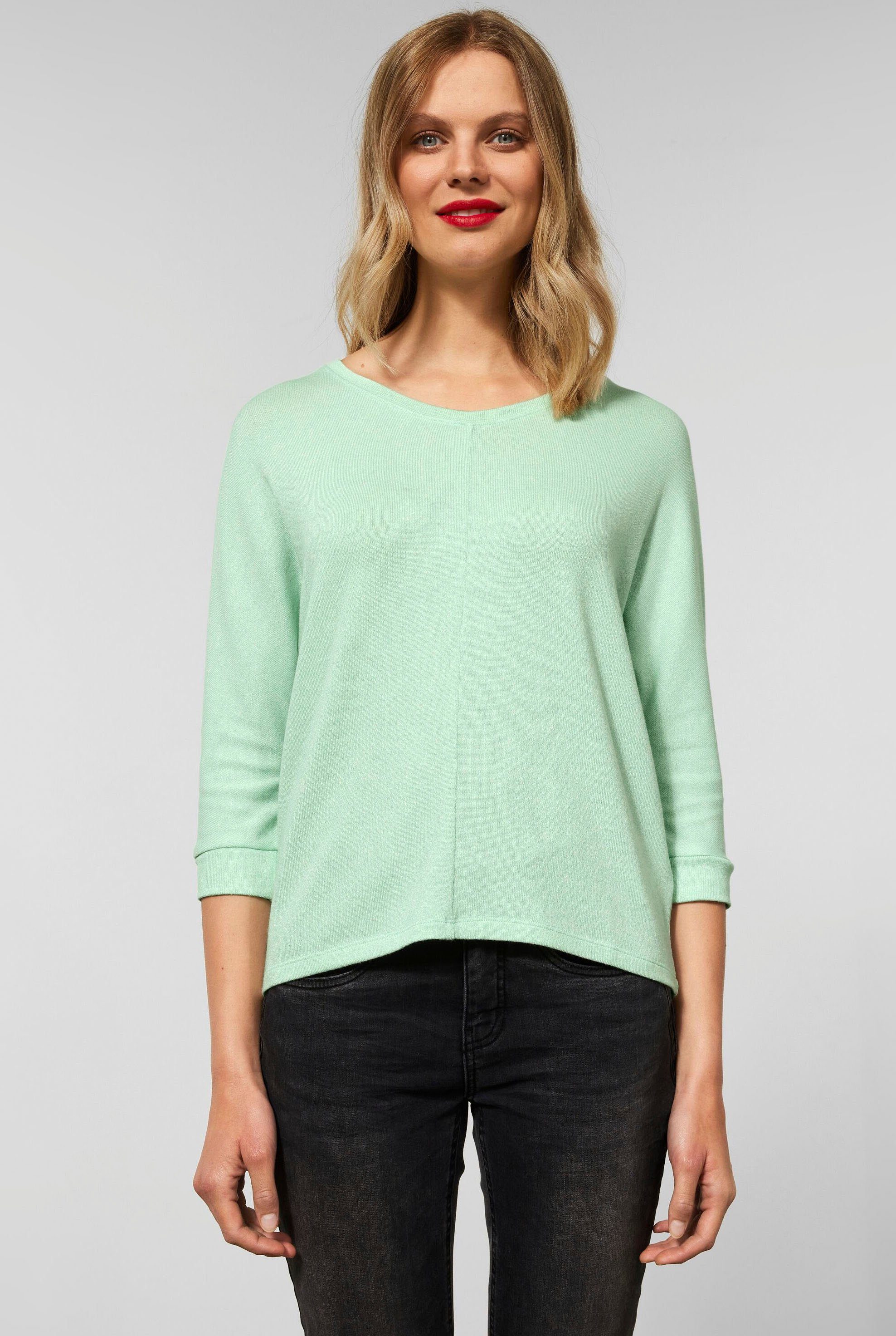 STREET ONE 3/4-Arm-Shirt Style clary Melange-Optik mint melange soft in Ellen