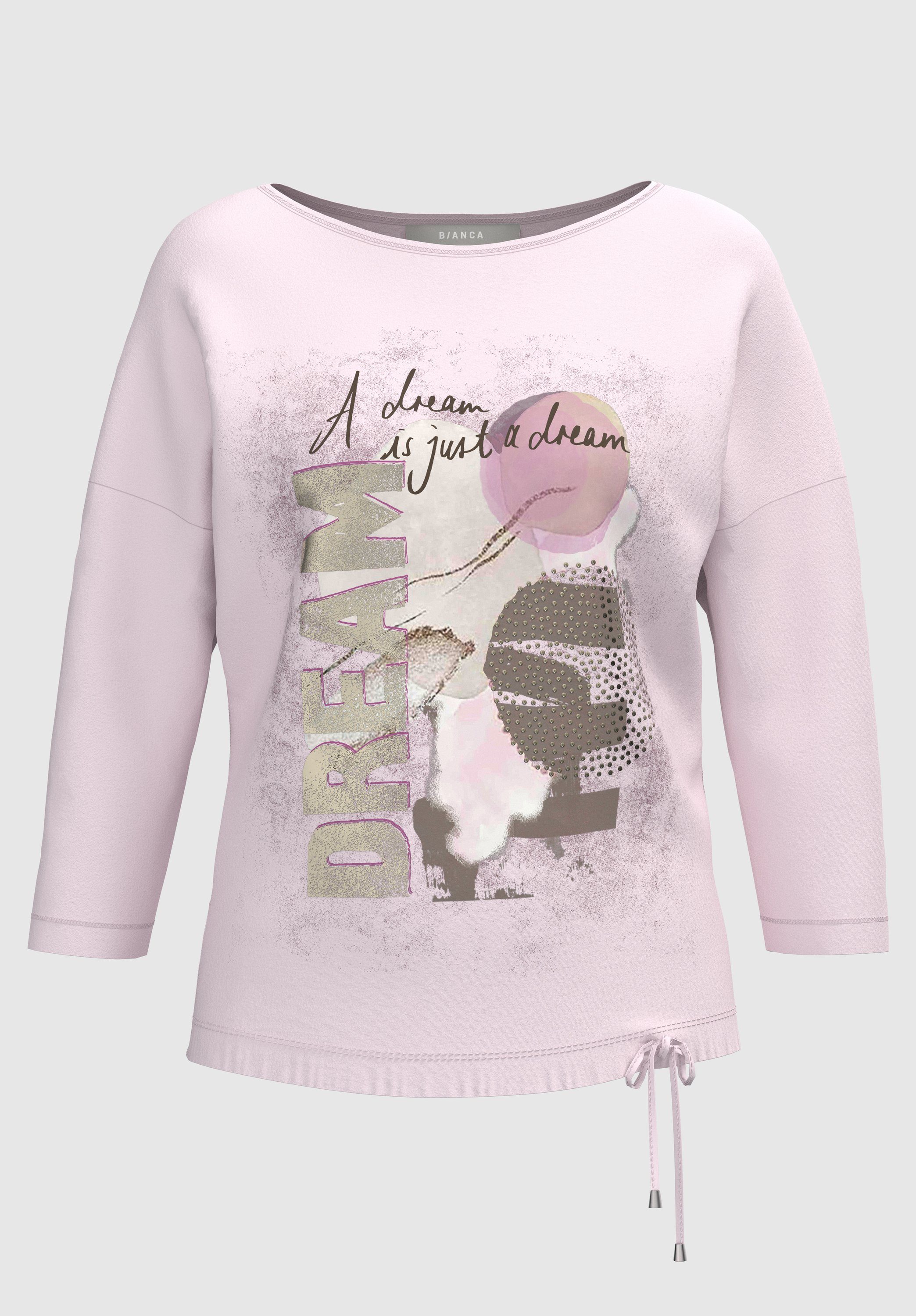 bianca candy Print-Shirt und light Saum ELLY Tunnelzug am Frontmotiv mit mehrfarbigem