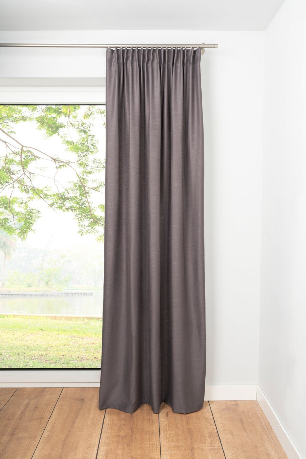 Vorhang Balance, ondeco, verdeckte Schlaufen (1 St), 100% Polyester, moderner Schlaufenschal Grau