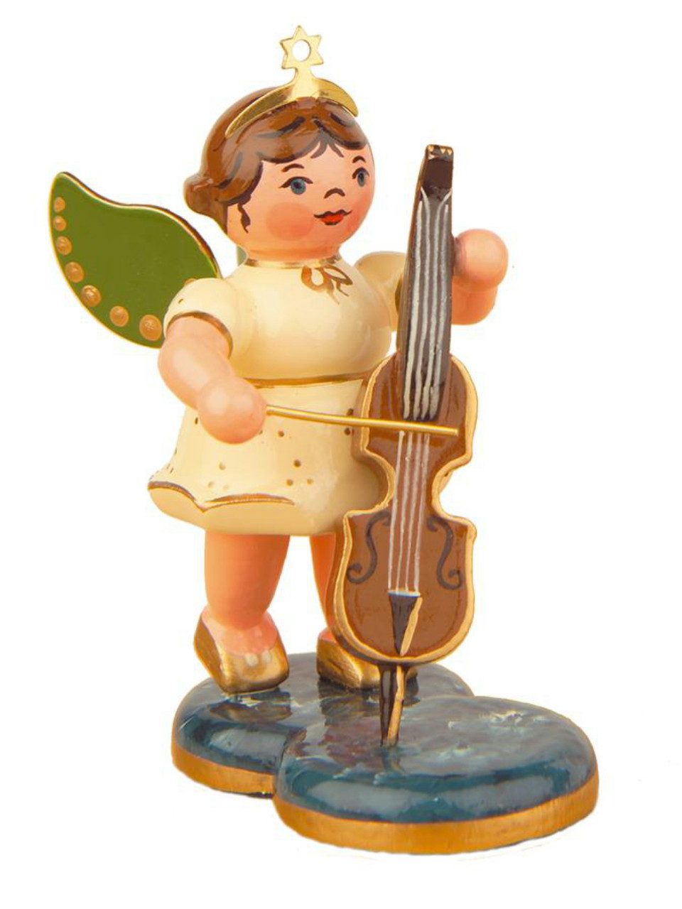 Hubrig Volkskunst Zschorlau Erzgebirge Engelfigur Hubrig Engel mit Cello