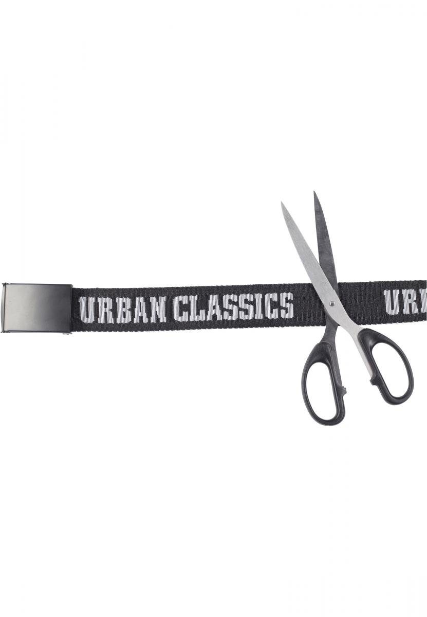 Accessoires black-black-weiß Belt Logo URBAN CLASSICS Jaquard Hüftgürtel