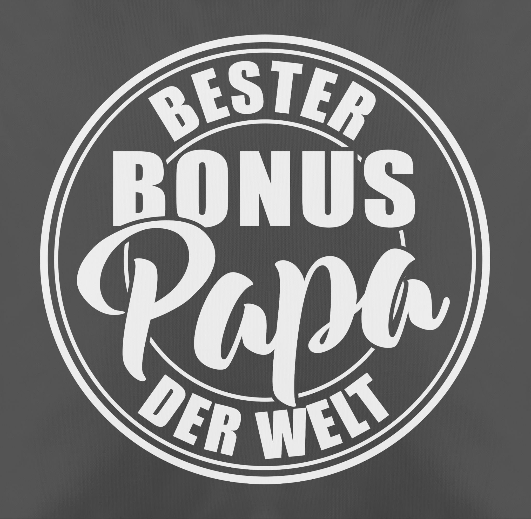 Shirtracer Dekokissen Bester Welt Vatertagsgeschenk der - Grau Papa 1 weiß, bonus Kissen