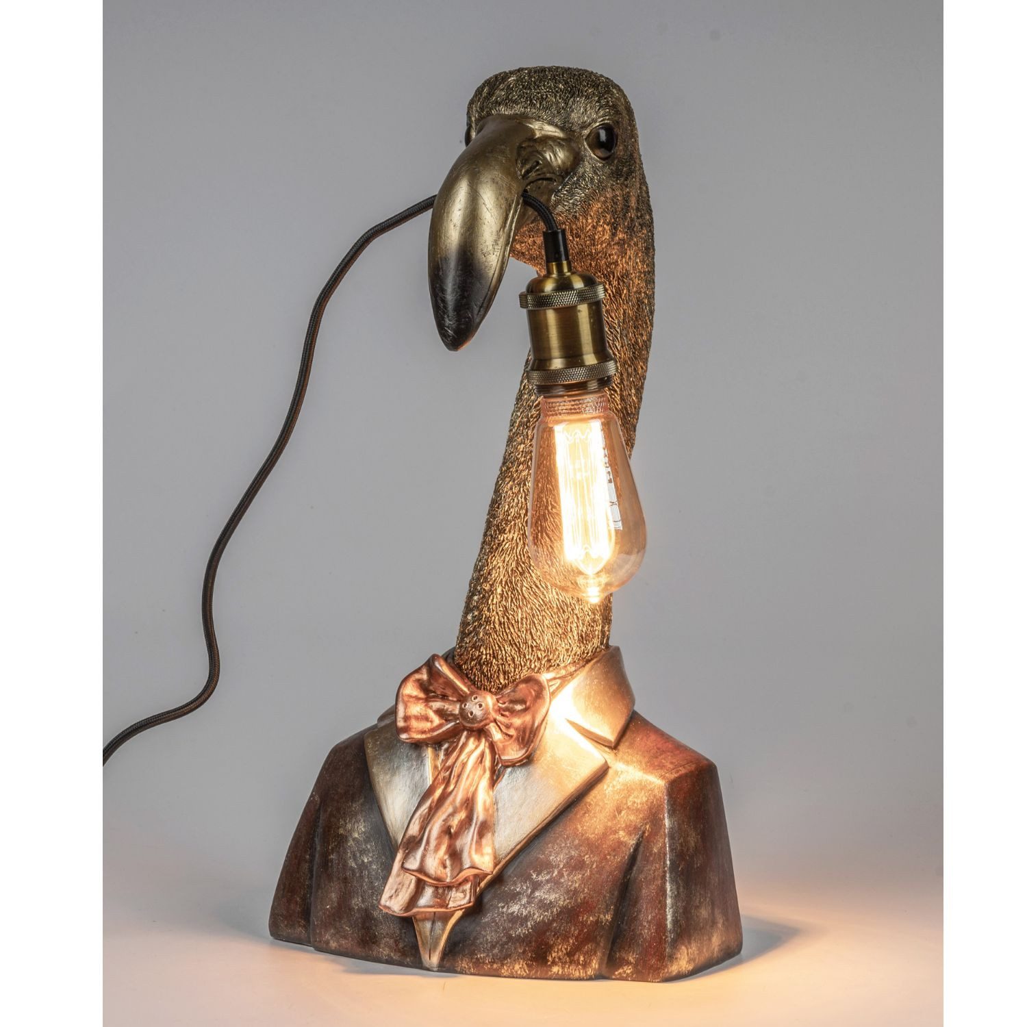 formano Tischleuchte Tierlampen, Höhe: 49cm, Farbe: Gold, Motiv: Flamingo