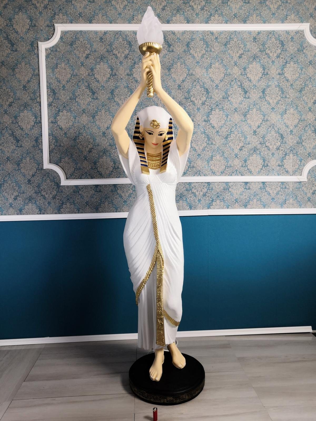 JVmoebel Stehlampe Design Stehleuchte Ägptische Frau Figur Steh Lampe Leuchten Steh, Made in Europa