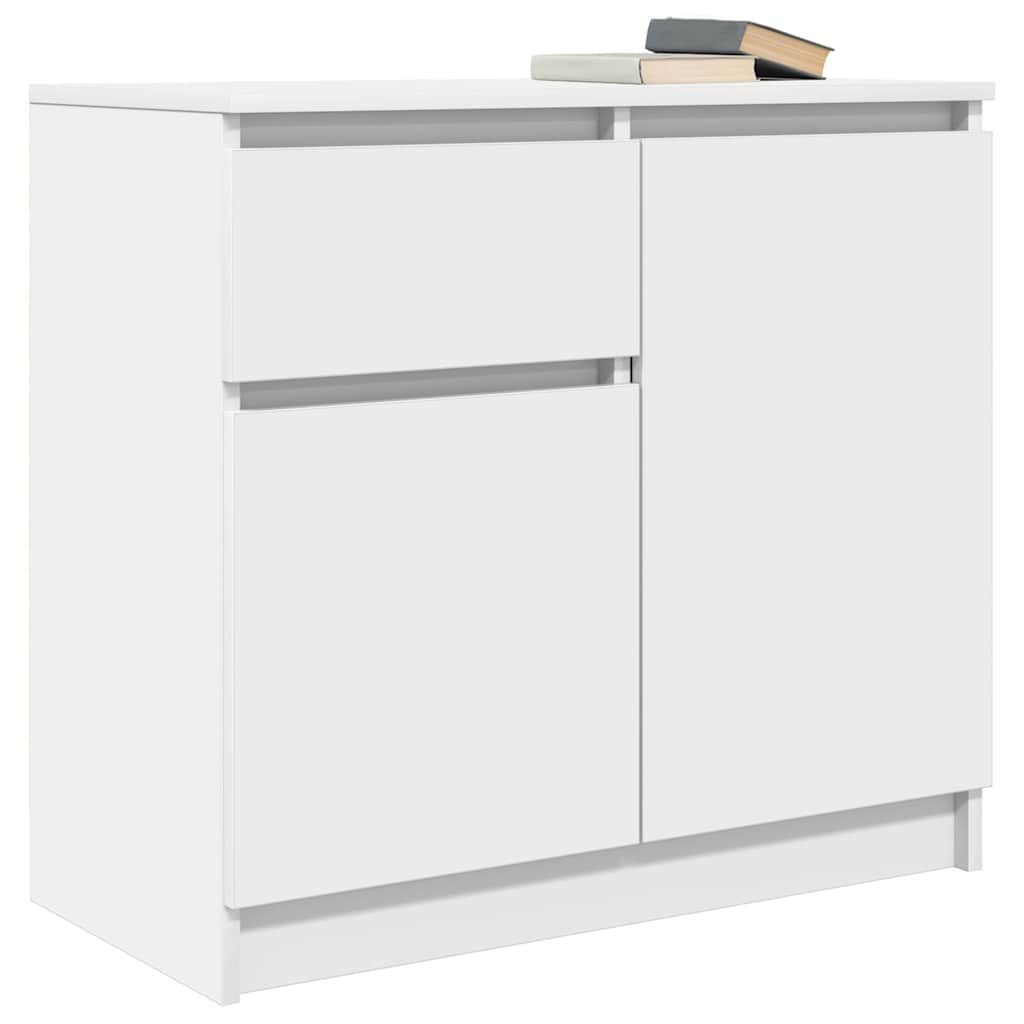 vidaXL Sideboard Sideboard mit Schublade Weiß 71x35x65 cm Holzwerkstoff (1 St) – Bild 4 von 5