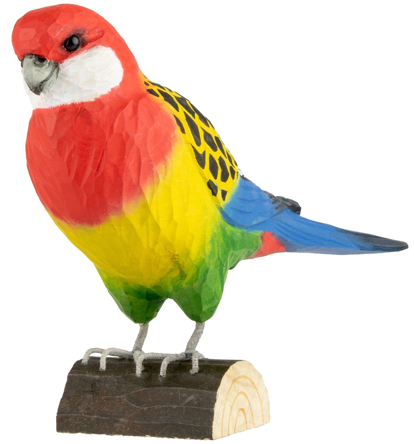 Wildlife Garden Dekofigur Decobird Rosella handgeschnitzt, Holz (Linde), Länge 25,8 cm