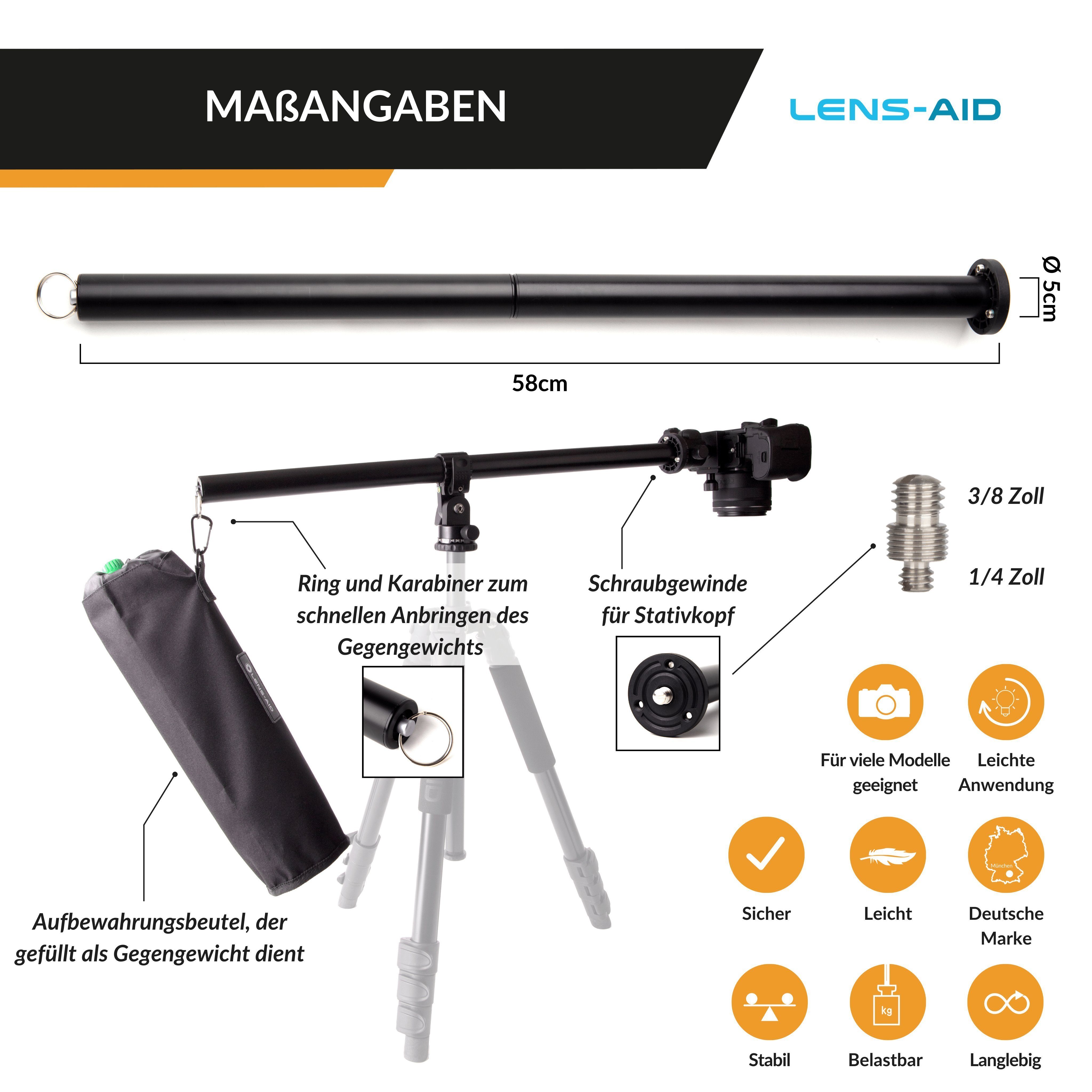 Makrofotografie 58 Lens-Aid Auslegearm Stativhalterung und Flatlay- cm für