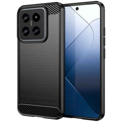 CoolGadget Handyhülle Carbon Handy Hülle für Xiaomi 14 Pro 6,73 Zoll, robuste Telefonhülle Case Schutzhülle für Xiaomi 14 Pro Hülle