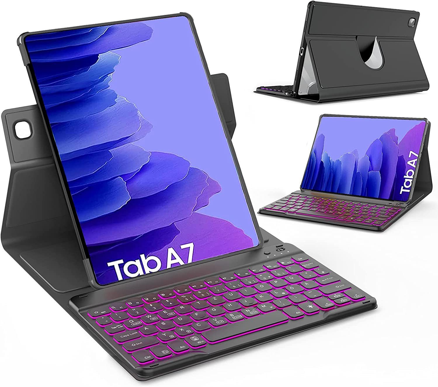Tisoutec Tastatur für Samsung Galaxy Tab A7 Hülle 10,4 Zoll 2020  T500/T505/T507 Tablet-Tastatur