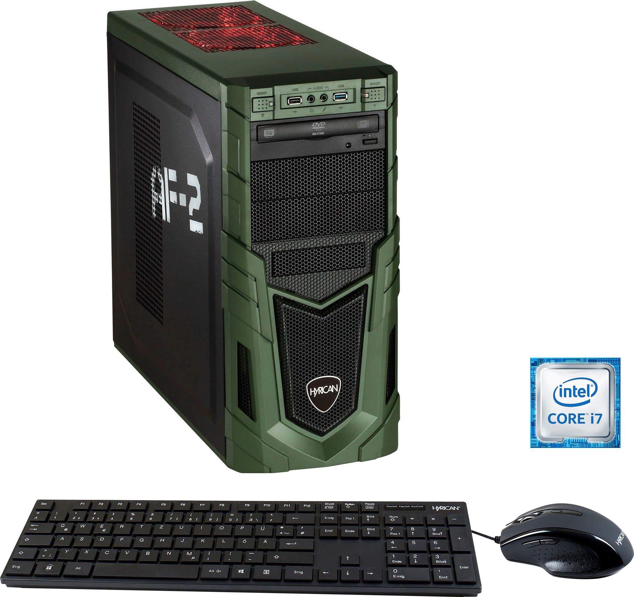Hyrican Military Gaming 6437 Gaming-PC (Intel Core i7 9700F, GeForce RTX  2060, 16 GB RAM, 1000 GB HDD, 480 GB SSD, Luftkühlung)