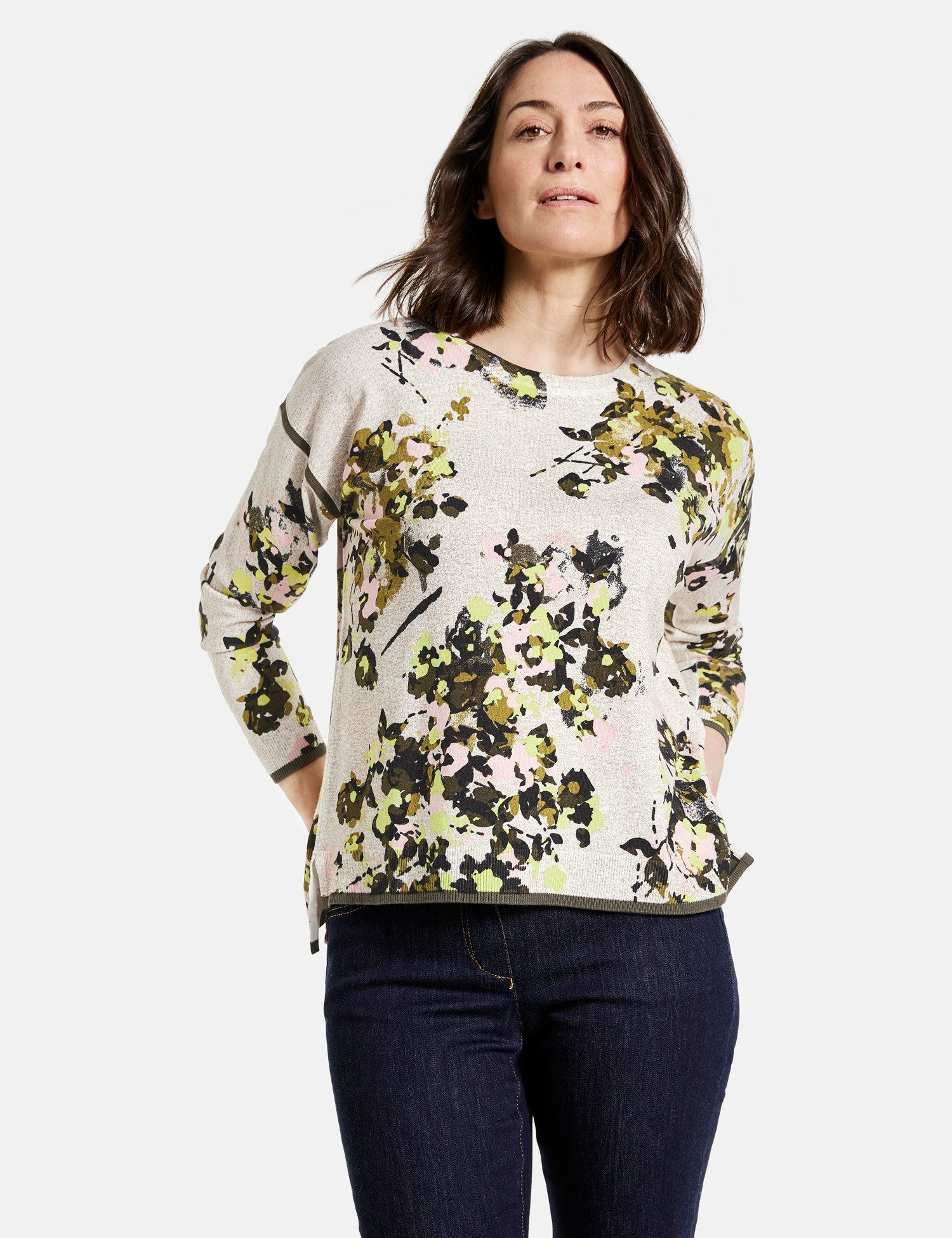 GERRY WEBER Sweatshirt Pullover mit Blumenmuster