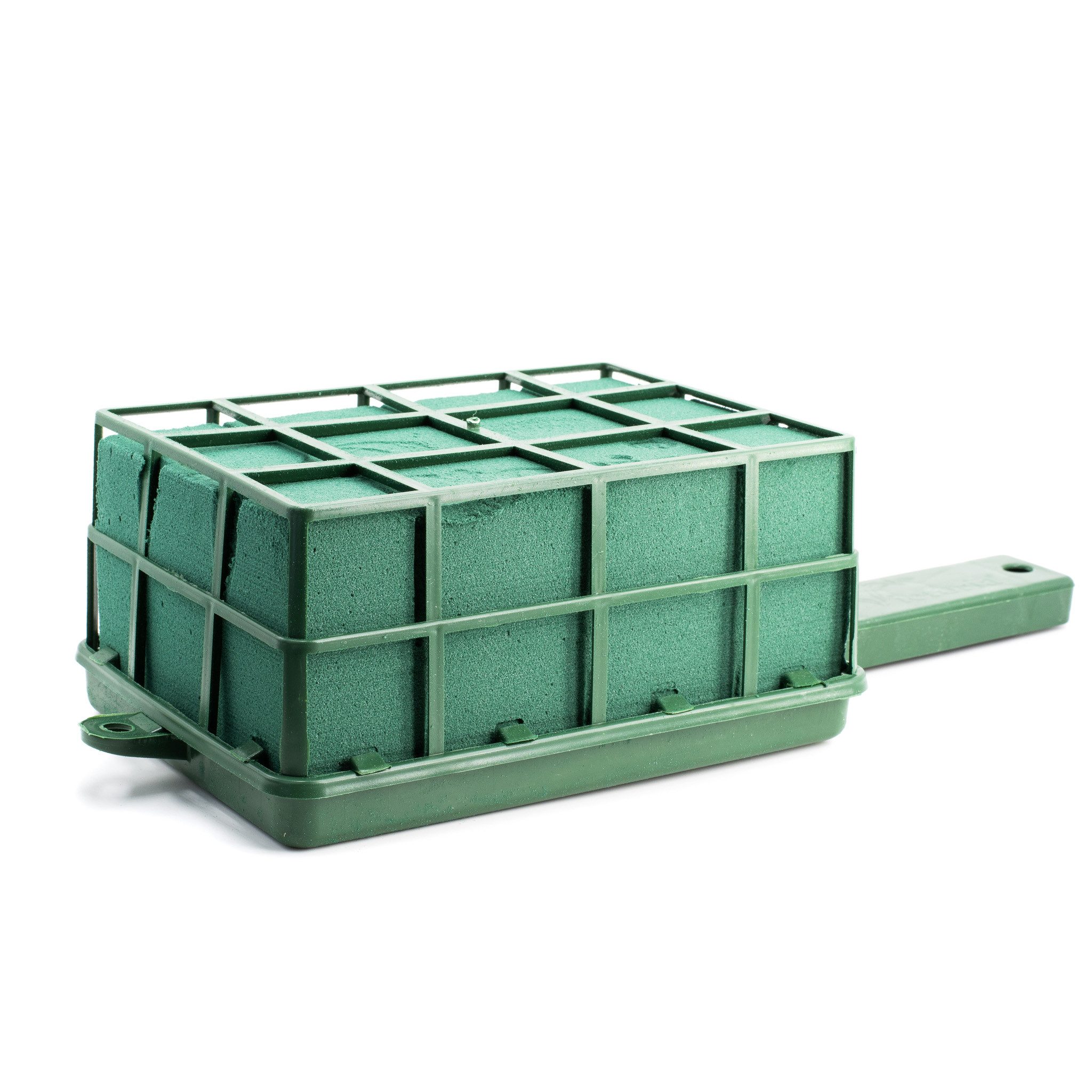 Creativery Bastelmoos, Nass Steckschaum Ziegel mit Gitter 16x12x8cm inkl. Halter 28cm