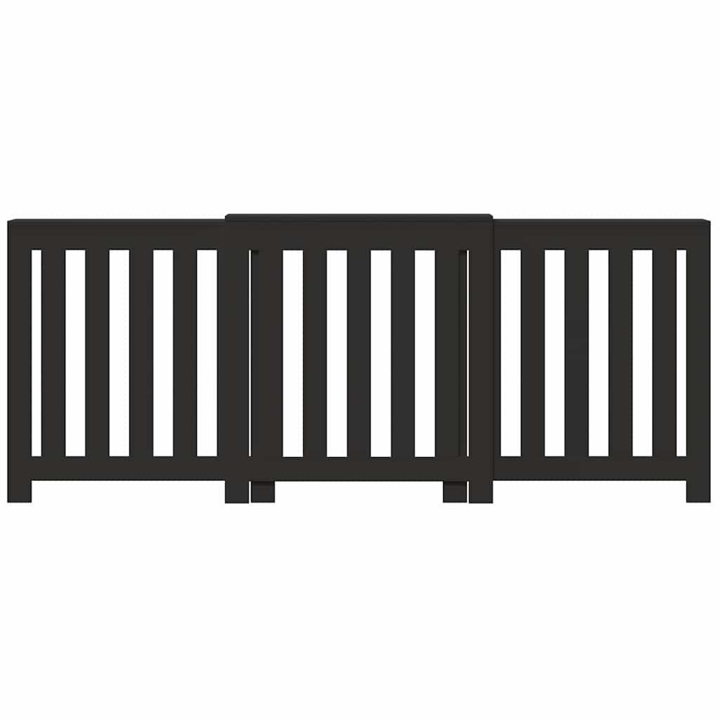 vidaXL Heizkörper Heizkörperverkleidung Schwarz 205x21,5x83,5 cm Holzwerkstoff