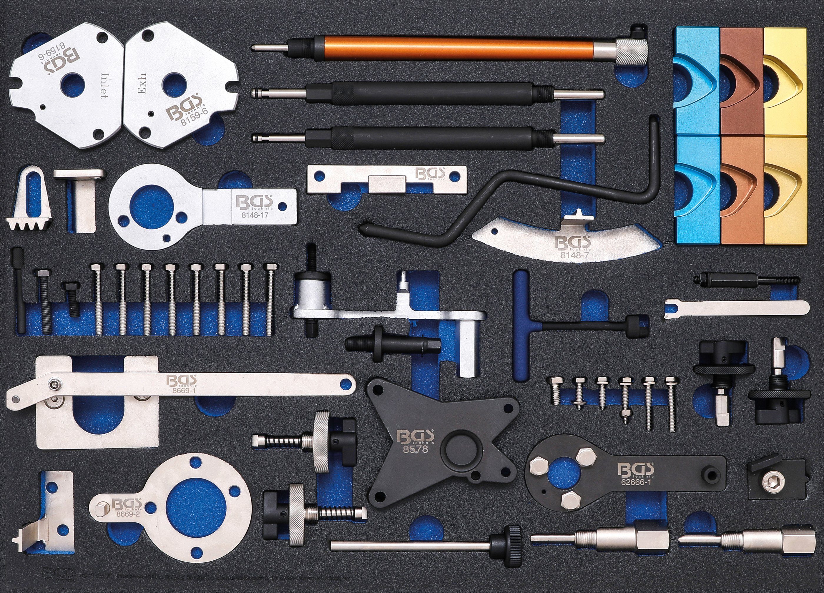 BGS Werkzeugset Werkstattwageneinlage 3/3: Motor-Einstellwerkzeug, für Fiat, Alfa, Lancia, Opel, Suzuki, Ford | Werkzeug-Sets