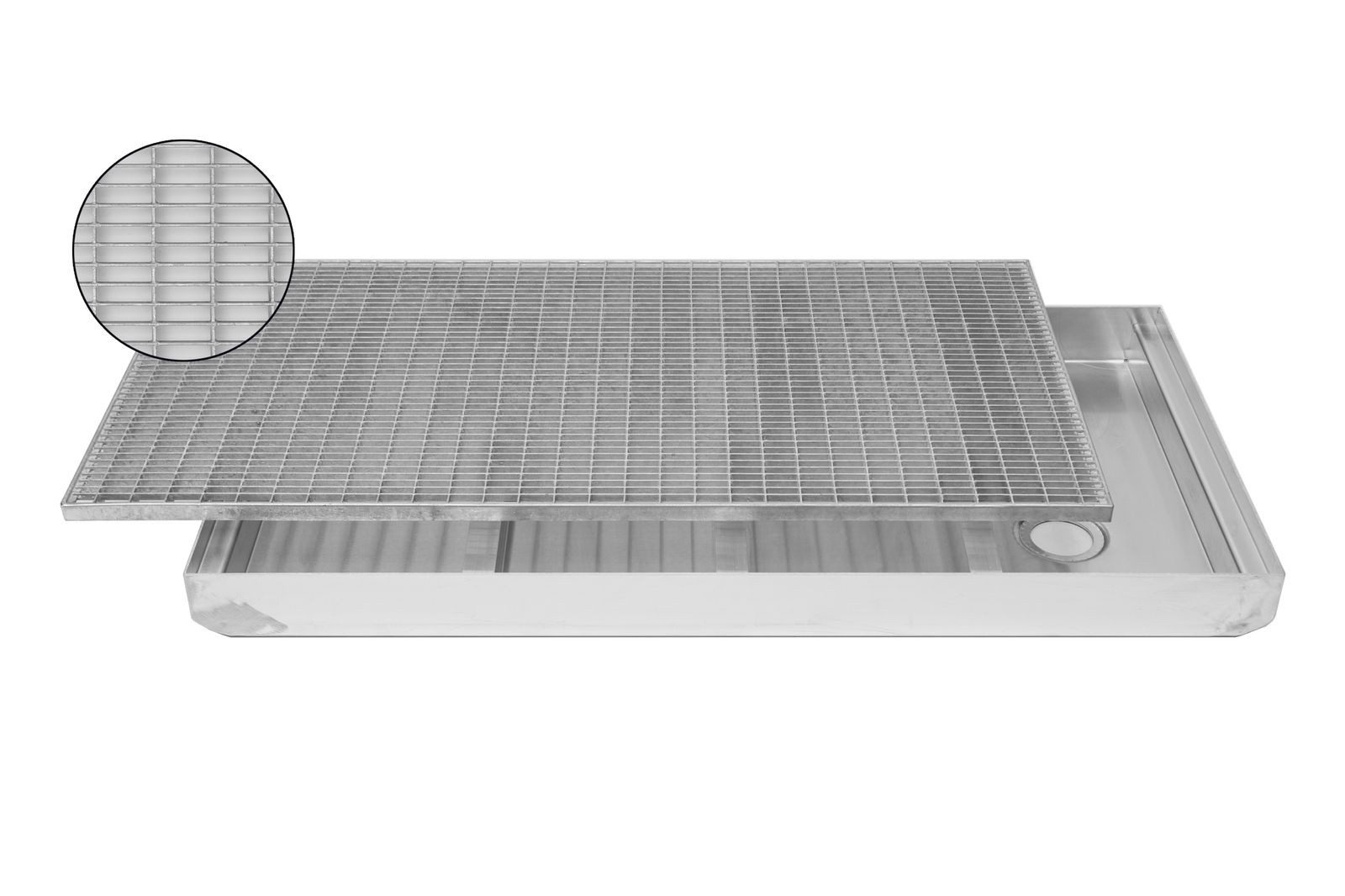 Fußmatte Schuhabstreifer Gitterrost MW 30/10 + Aluminium Bodenwanne