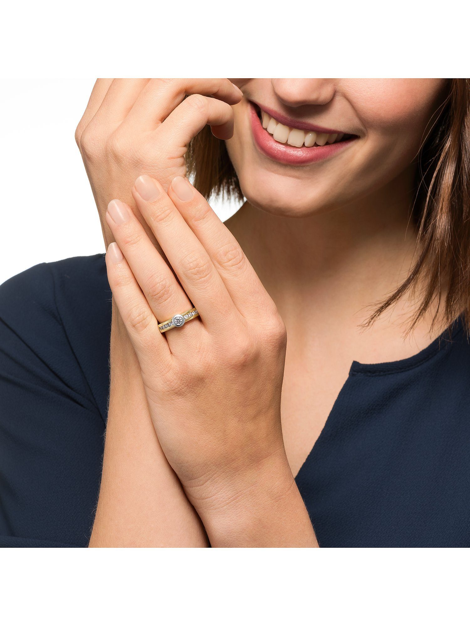 CHRIST Diamantring, mit Diamant gelb|gol...