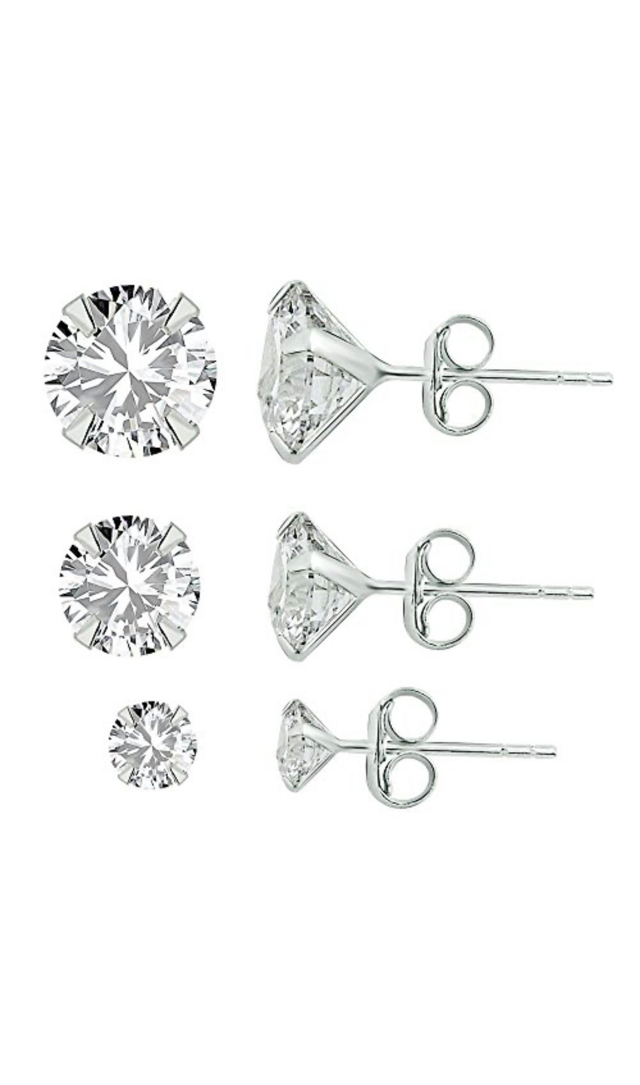 Sterling Weiss Ohrringe Ohrstecker Diamant Paar Karisma - Zirkonia, Stecker 5mm Paar Stein 925 Ohrstecker Silber 1 Karisma Damen