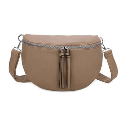 ITALYSHOP24 Bauchtasche Damen Gürteltasche Hüfttasche CrossBody Handytasche, als Schultertasche, CrossOver, Umhängetasche tragbar