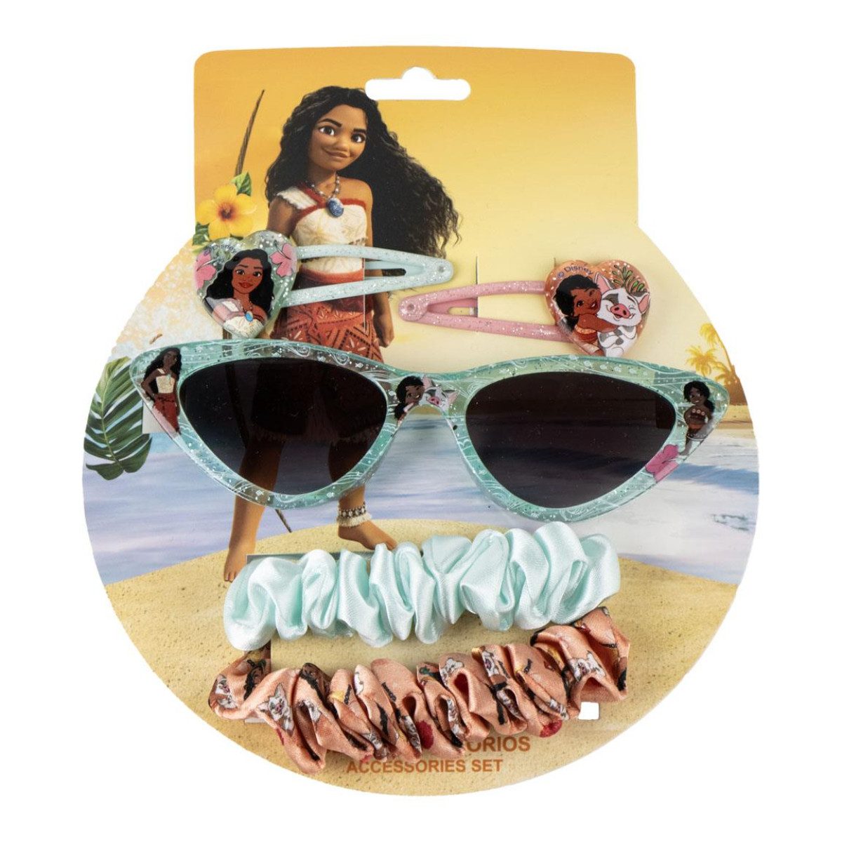 Disney Vaiana Sonnenbrille Kinder Beauty Set mit Accessoire Set für Spiel und Verkleidung (Spar-Set, 5-St)