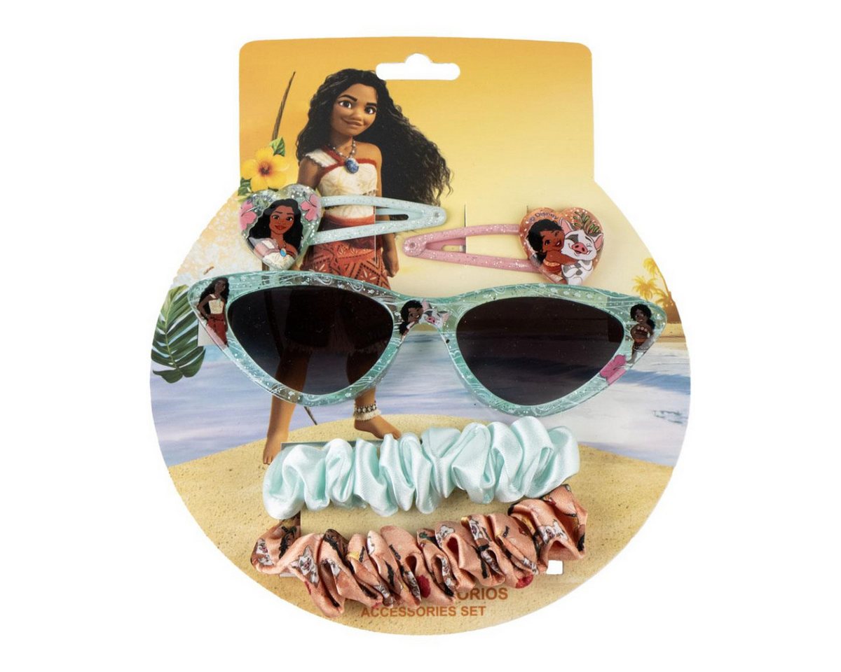 Disney Vaiana Sonnenbrille Kinder Beauty Set mit Accessoire Set für Spiel und Verkleidung (Spar-Set, 5-St)