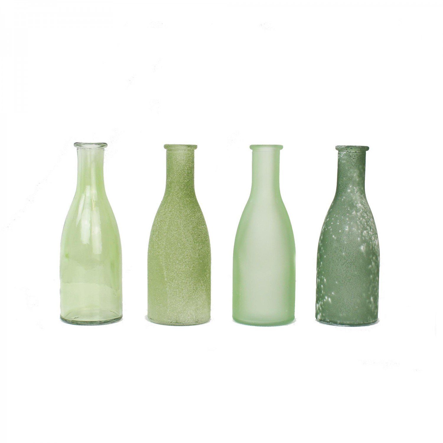 mitienda Dekoobjekt Bottle 4er Set aus Glas grün. € 14,50