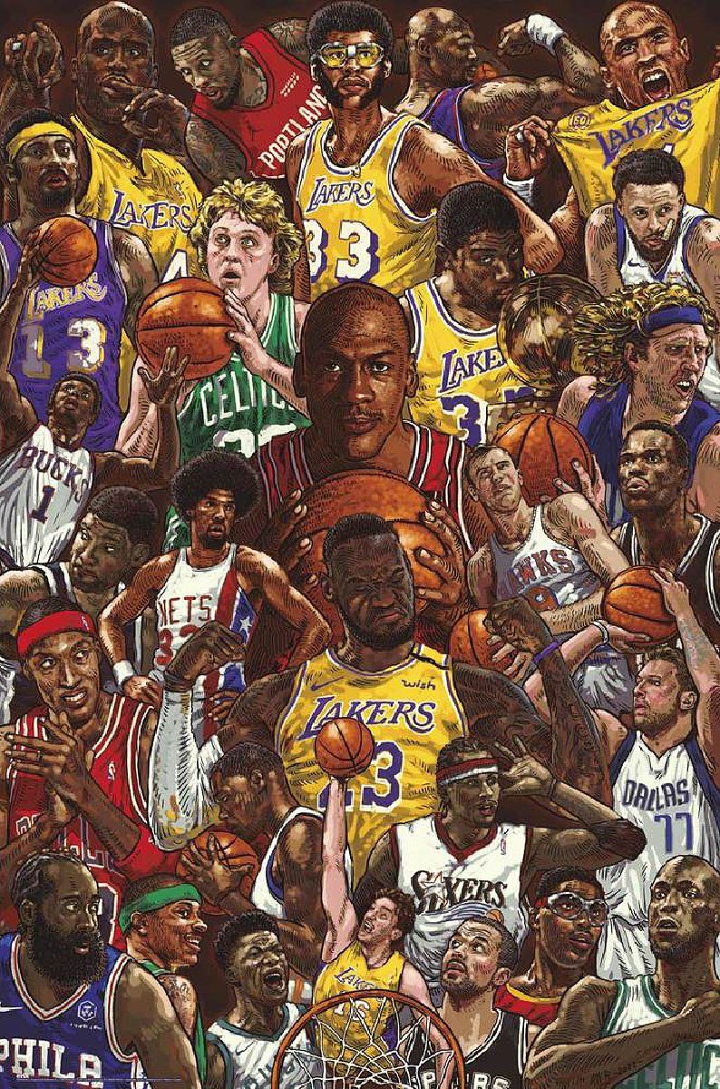 Grupo Erik Poster Basketball Superstars Poster M. Jordan, L. James, K. Bryant