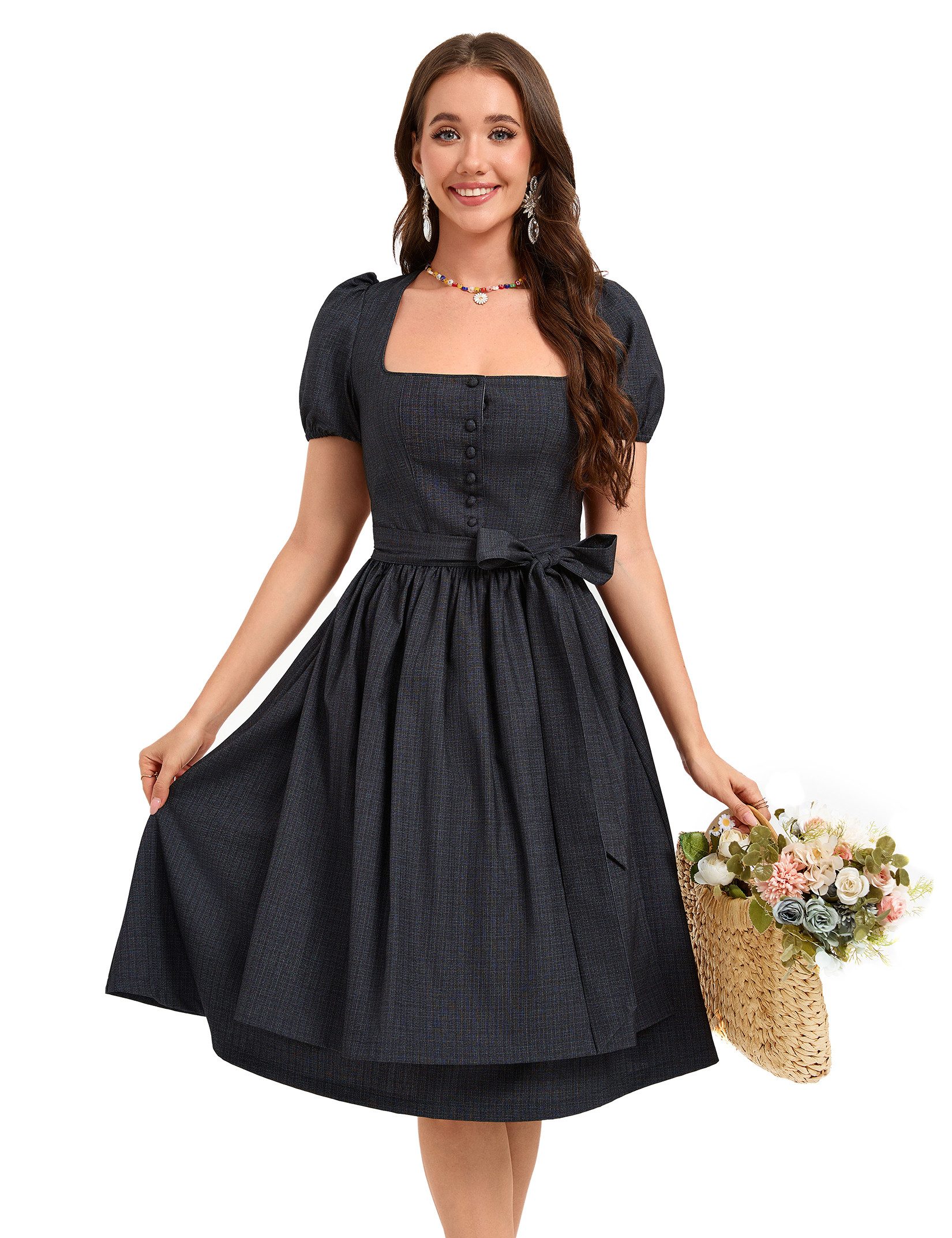 MODISFRAU Dirndl Damen Midi 3tlg.