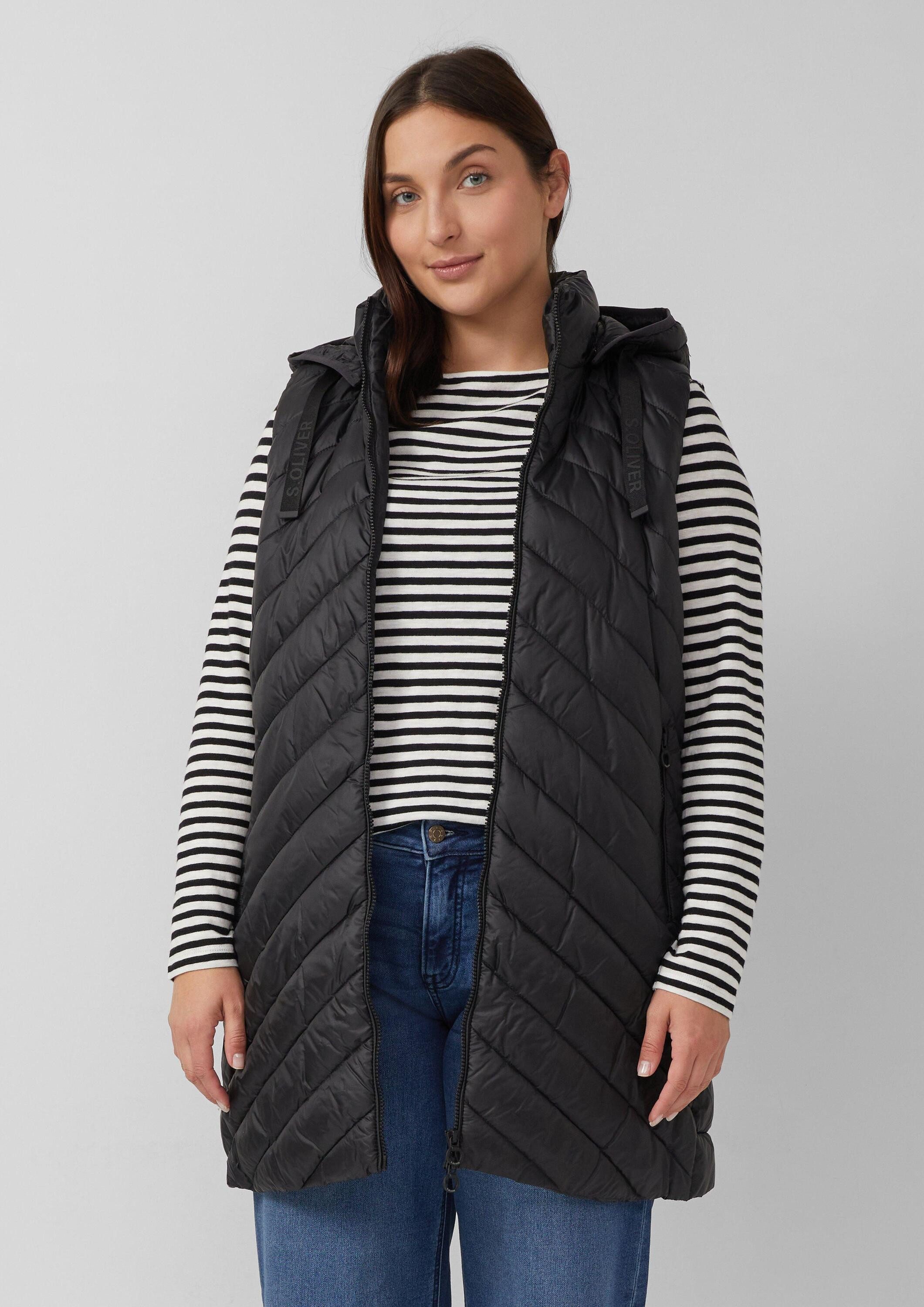 s.Oliver Funktionsweste Outdoor-Weste Wattierte lange Outdoor-Weste mit Kap günstig online kaufen