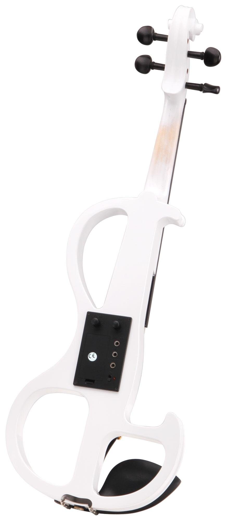 Classic Cantabile E-Violine Classic Cantabile EV-90WH 4/4 E-Violine weiß, Tonabnehmersystem mit 9V-Blockbatterie